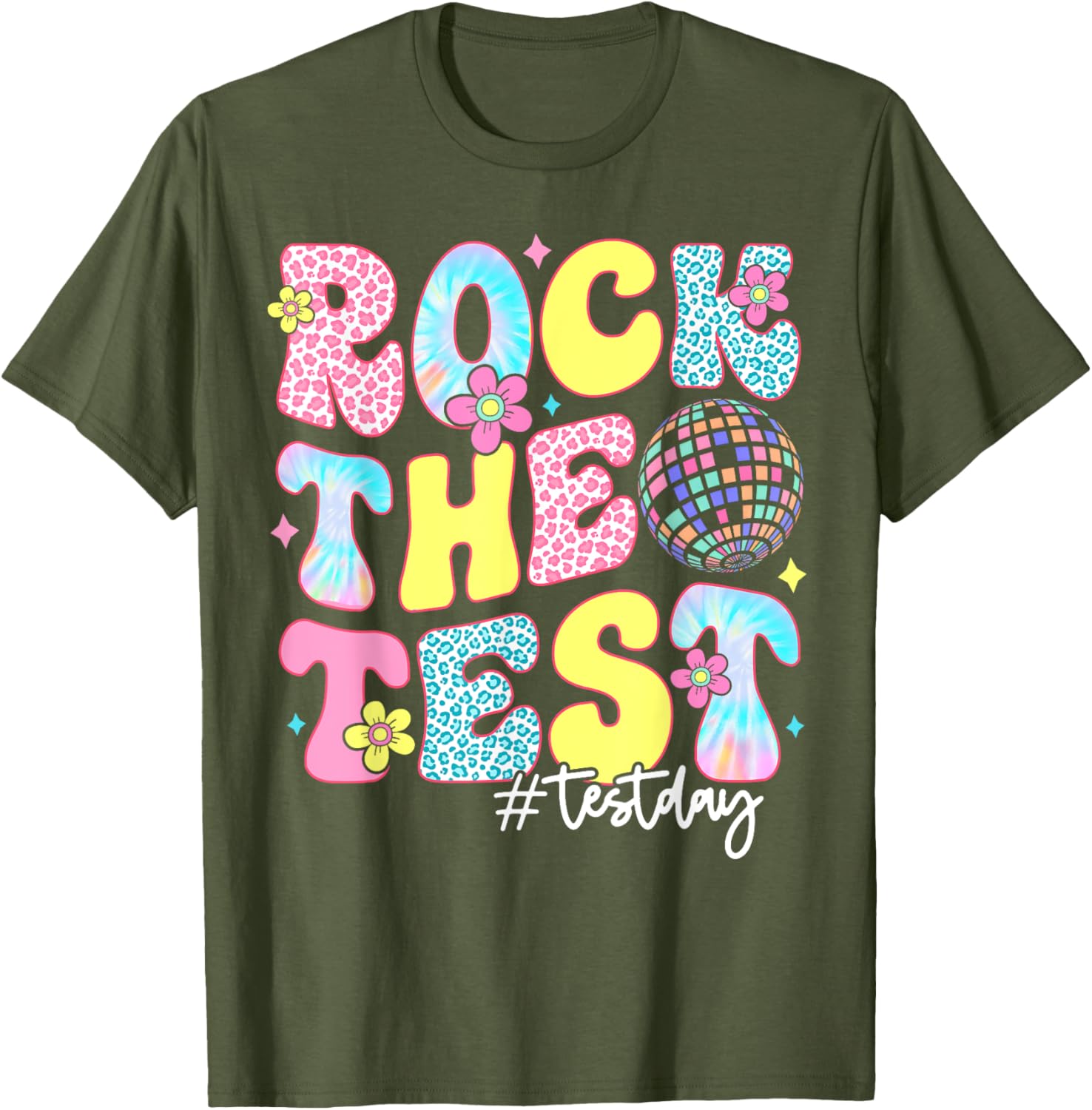 Rock The Test Testing Day Retro Motivational Teacher Student T-Shirt