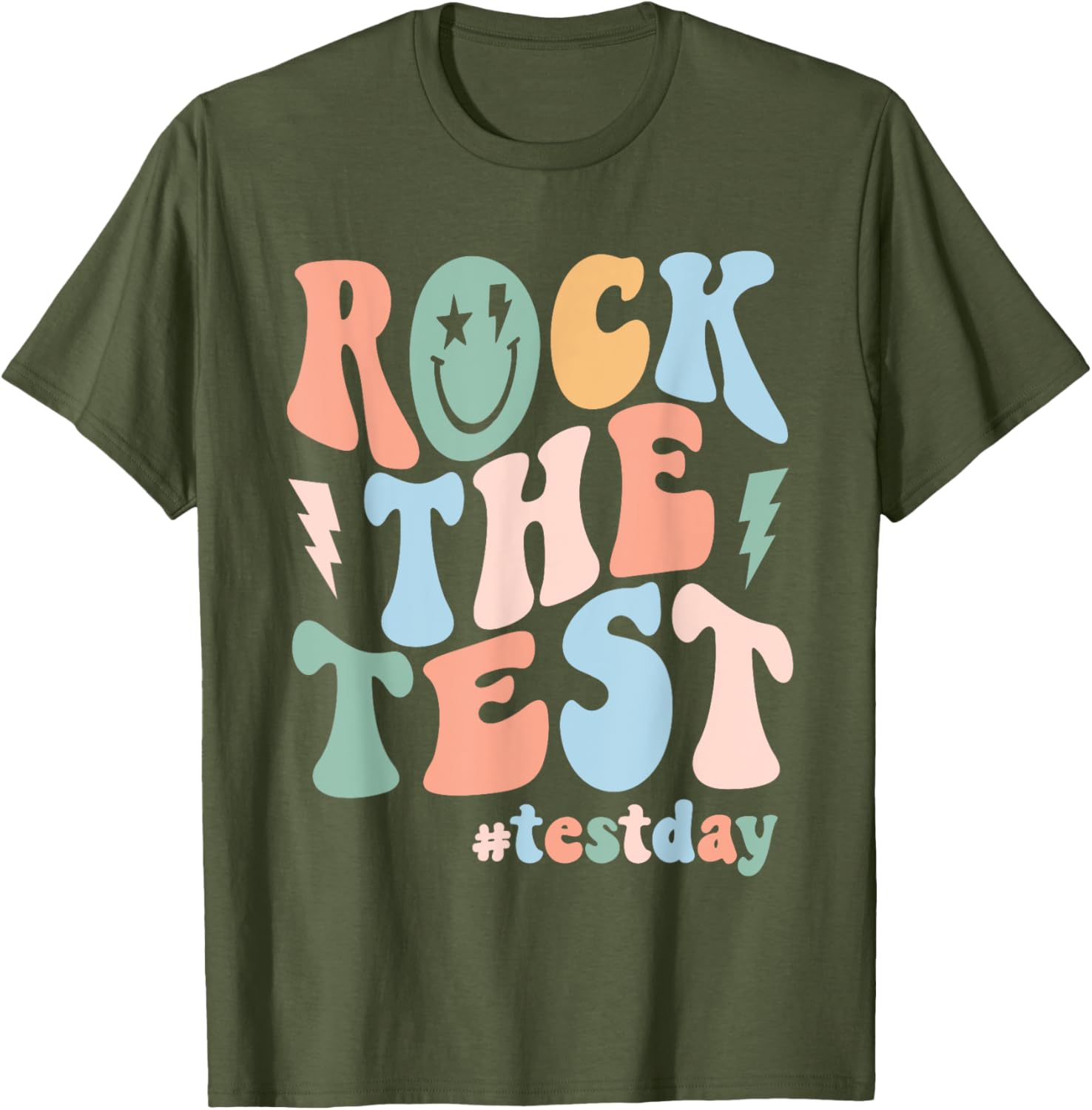 Rock The Test Testing Day Retro Motivational Teacher Student T-Shirt
