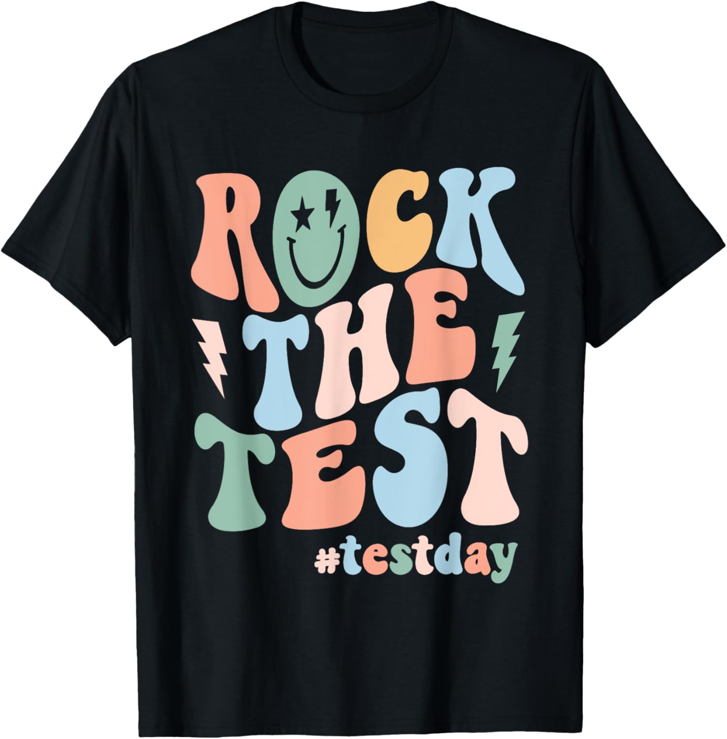 Rock The Test Testing Day Retro Motivational Teacher Student T-Shirt