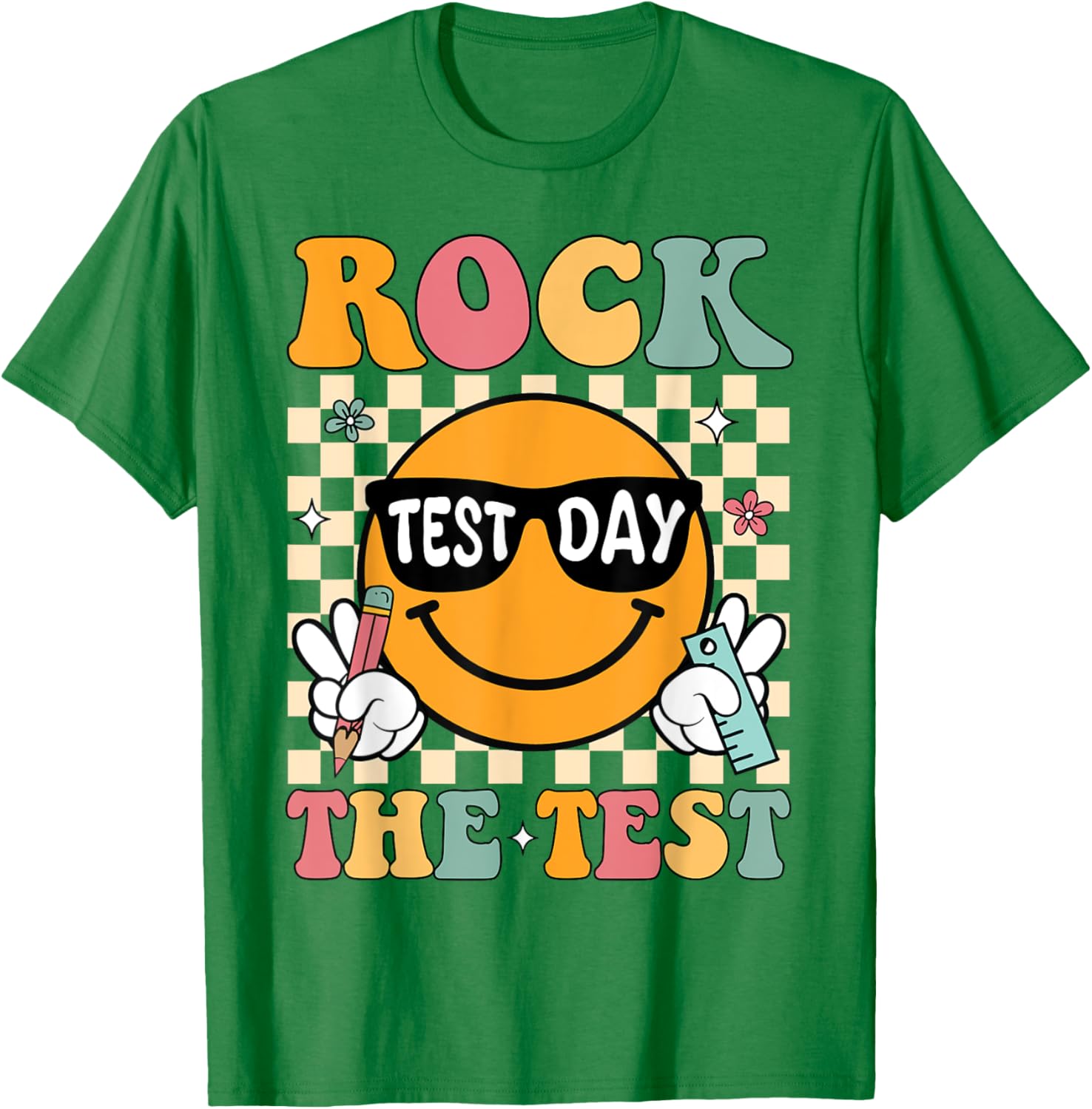 Rock The Test Testing Day Retro Motivational Teacher Student T-Shirt