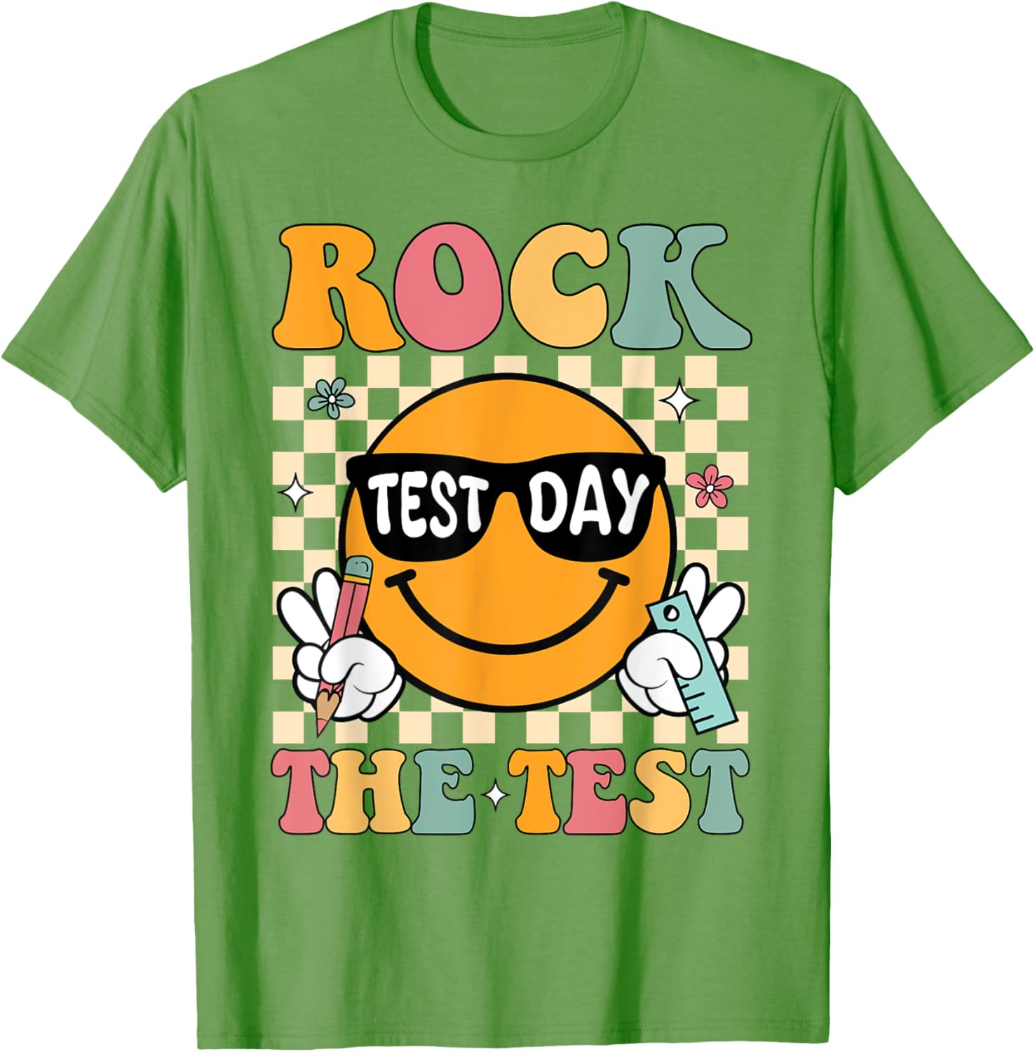 Rock The Test Testing Day Retro Motivational Teacher Student T-Shirt