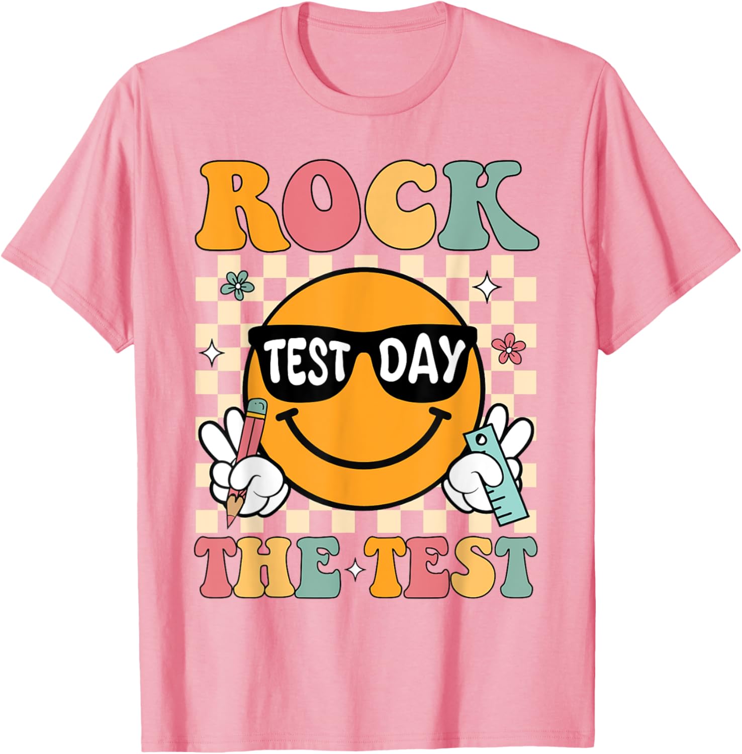 Rock The Test Testing Day Retro Motivational Teacher Student T-Shirt