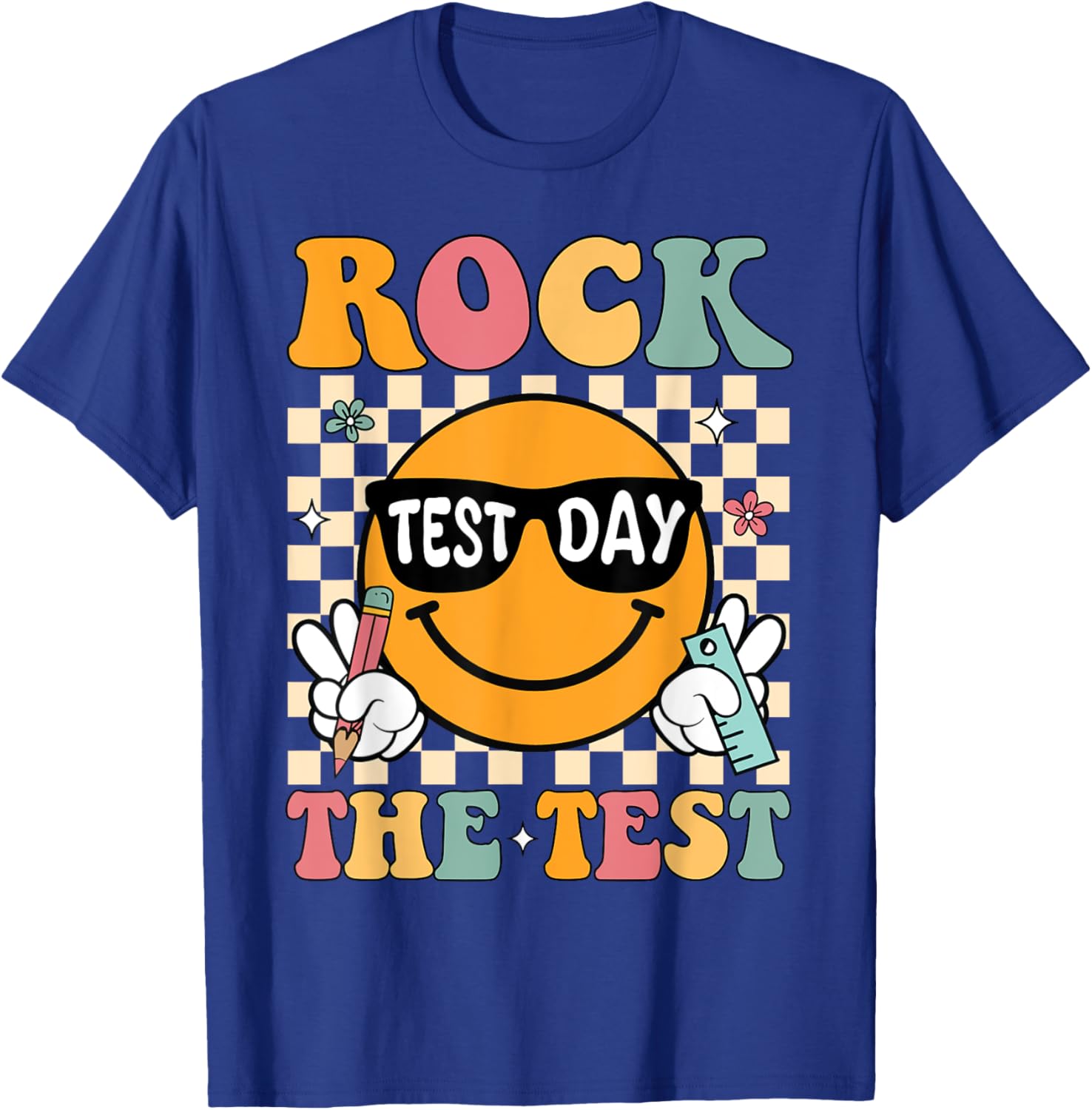 Rock The Test Testing Day Retro Motivational Teacher Student T-Shirt