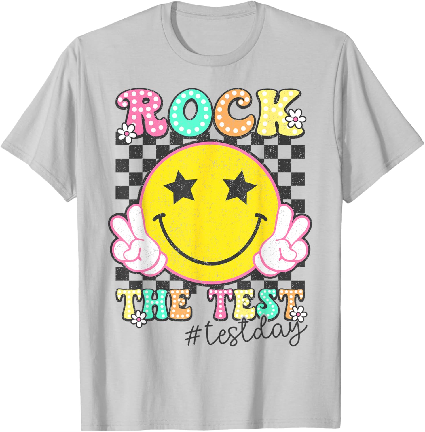 Rock The Test Testing Day Retro Motivational Teacher Student T-Shirt