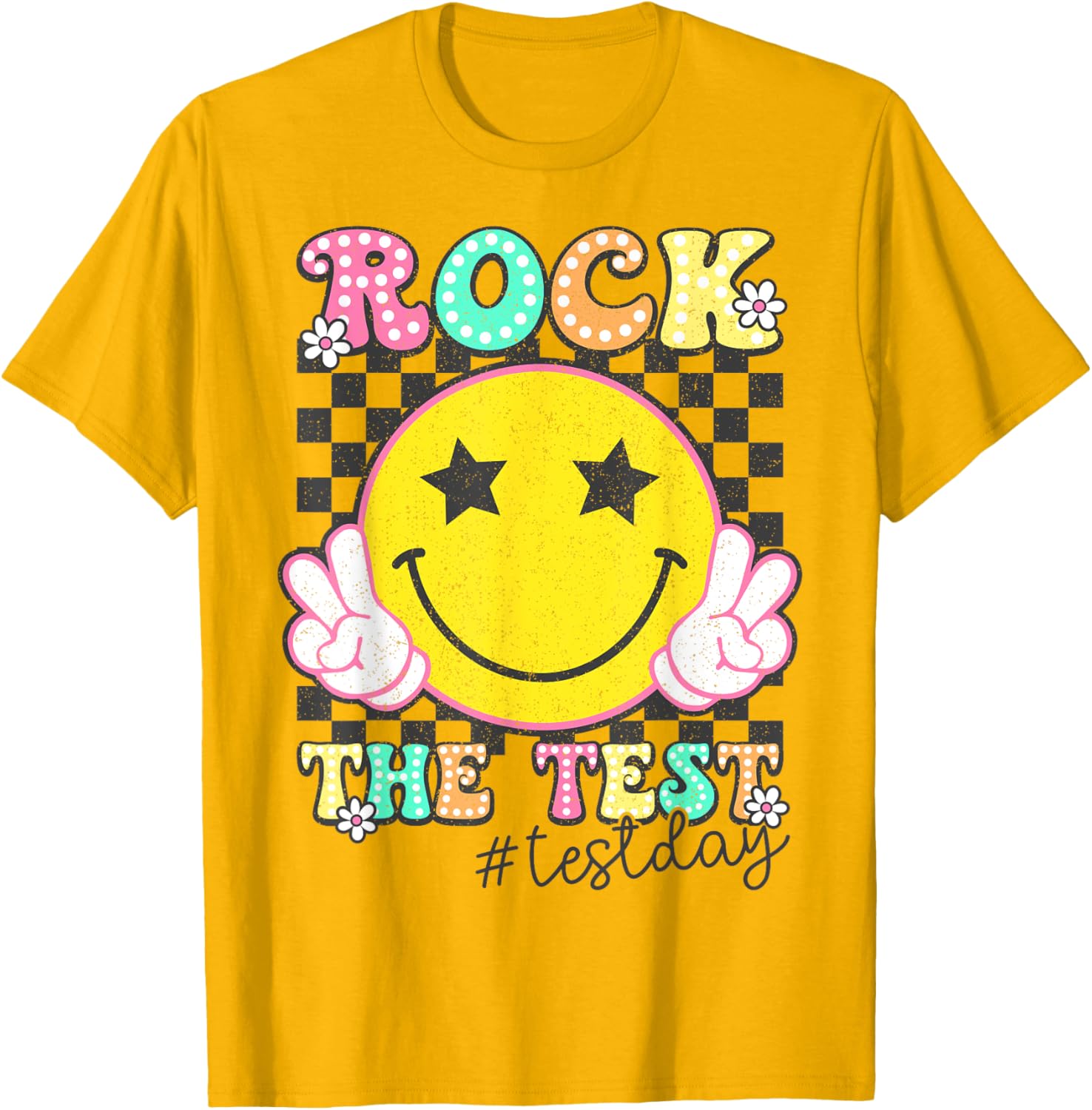 Rock The Test Testing Day Retro Motivational Teacher Student T-Shirt