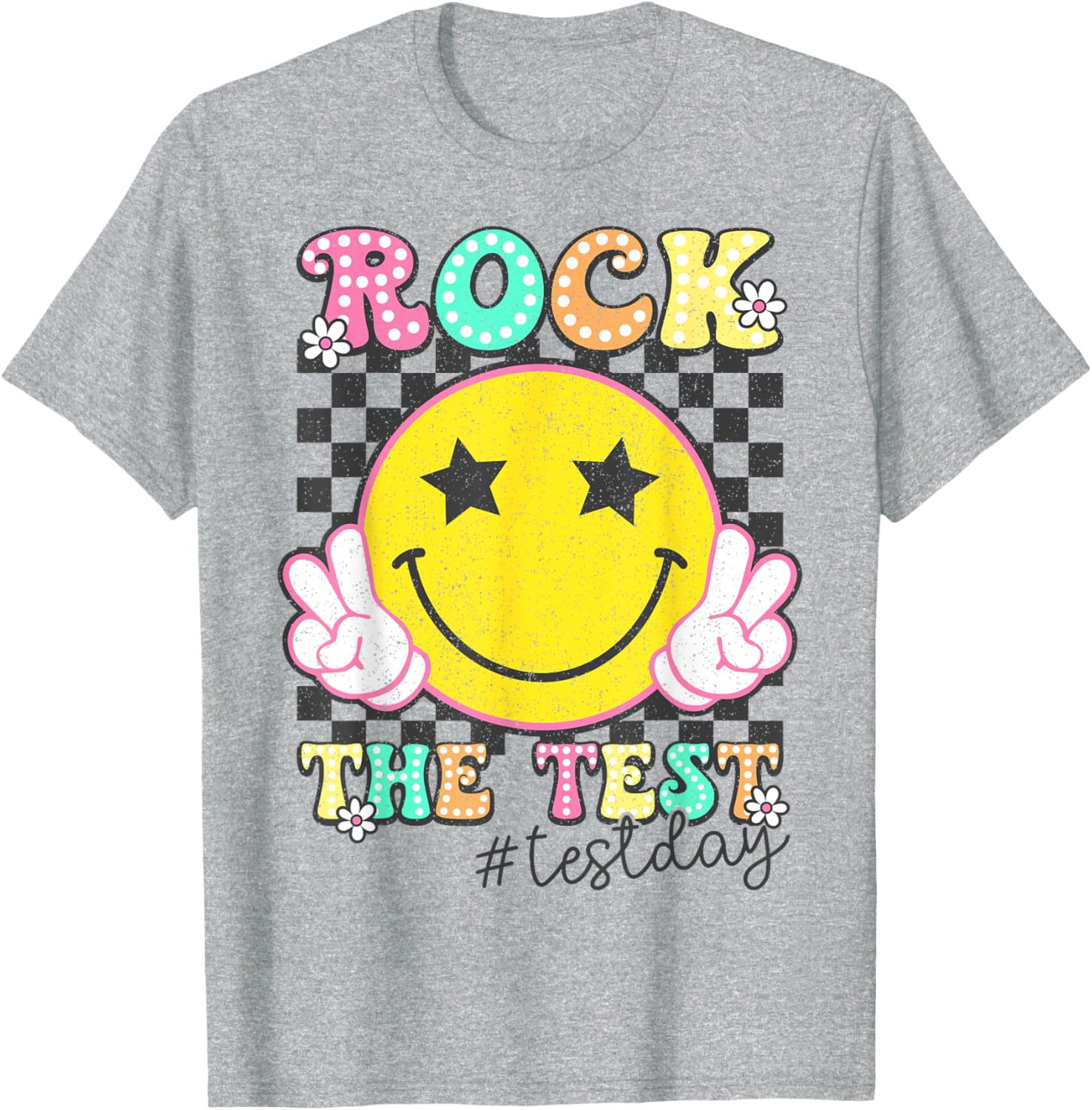 Rock The Test Testing Day Retro Motivational Teacher Student T-Shirt