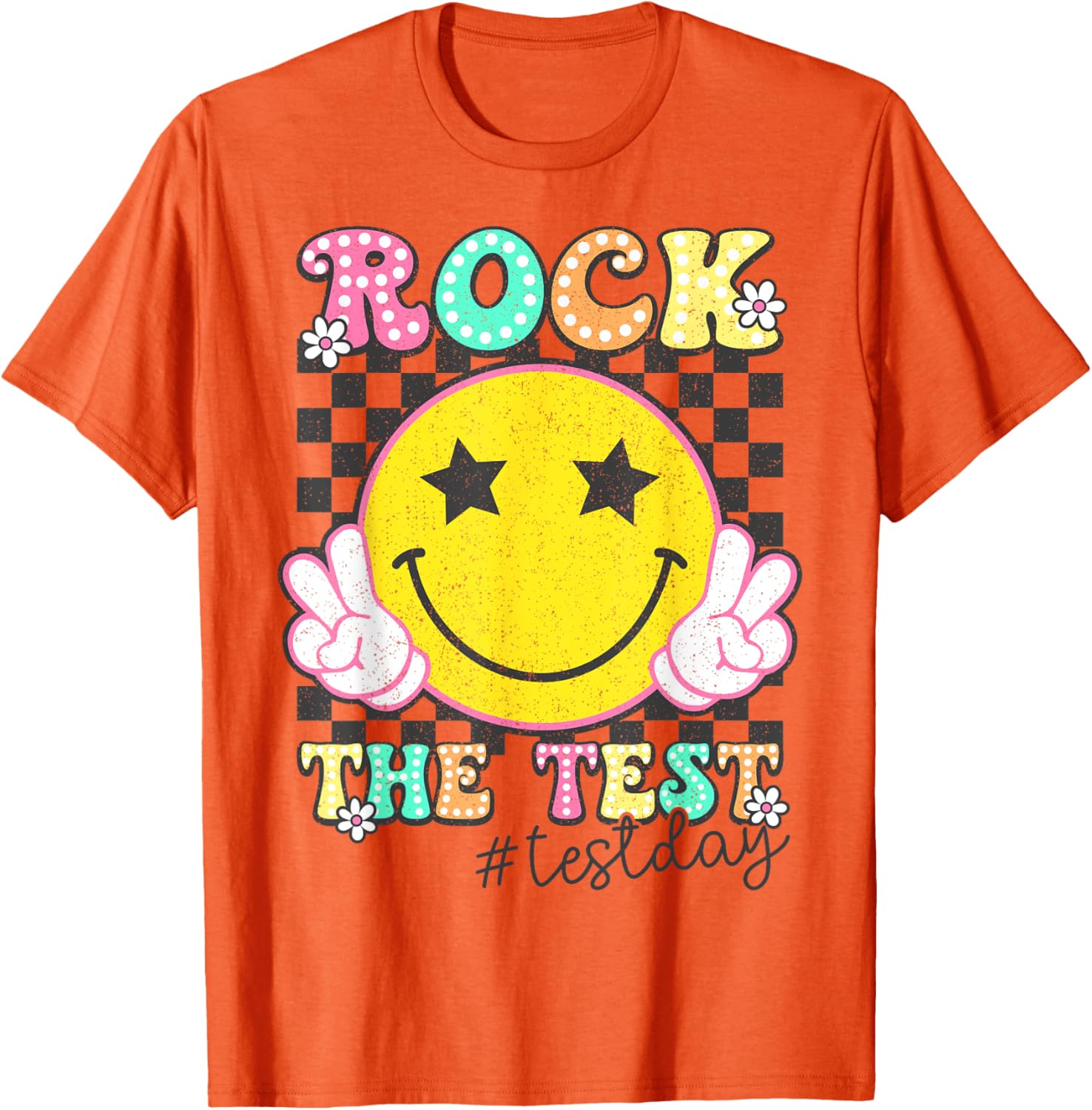 Rock The Test Testing Day Retro Motivational Teacher Student T-Shirt