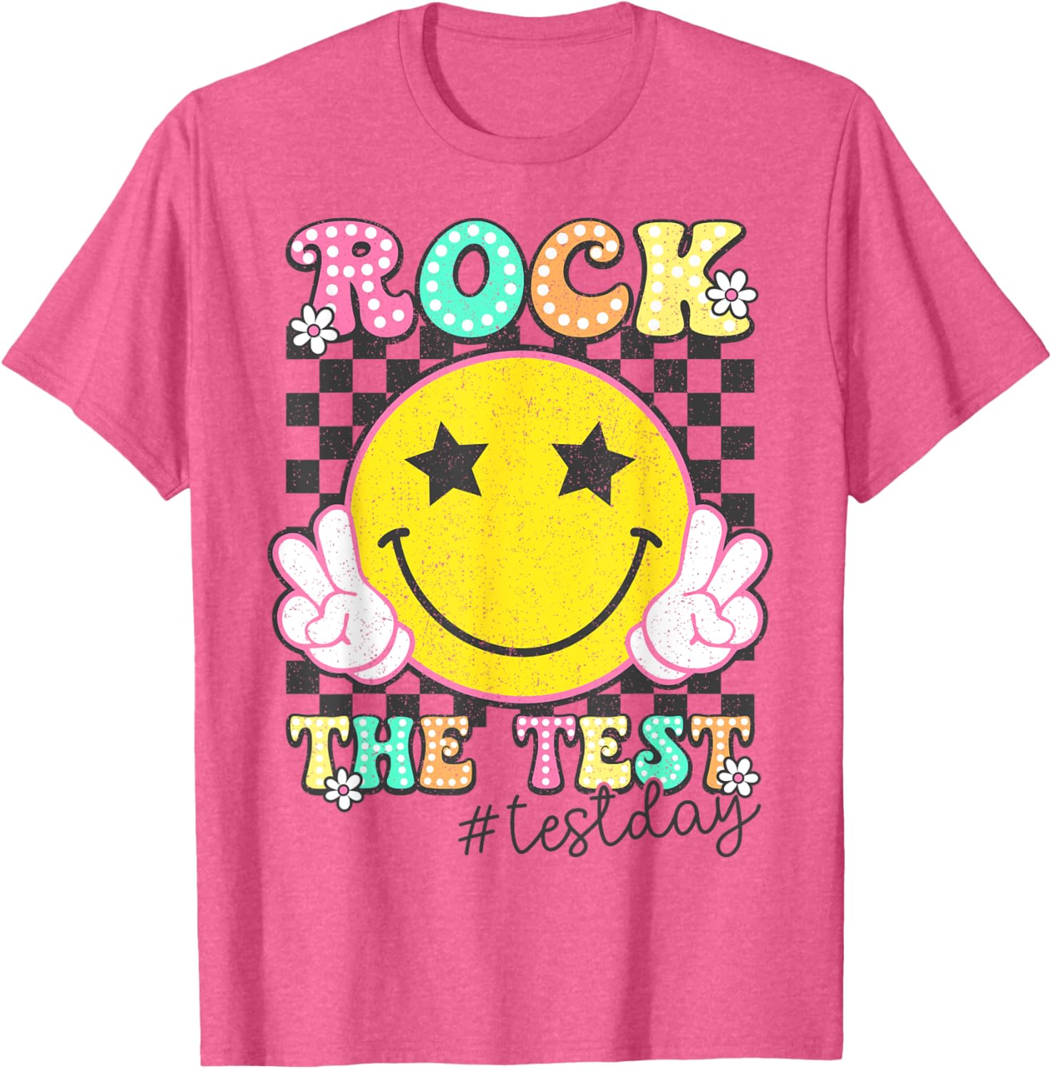Rock The Test Testing Day Retro Motivational Teacher Student T-Shirt