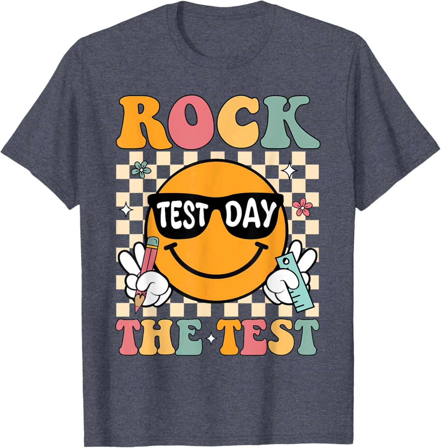 Rock The Test Testing Day Retro Motivational Teacher Student T-Shirt