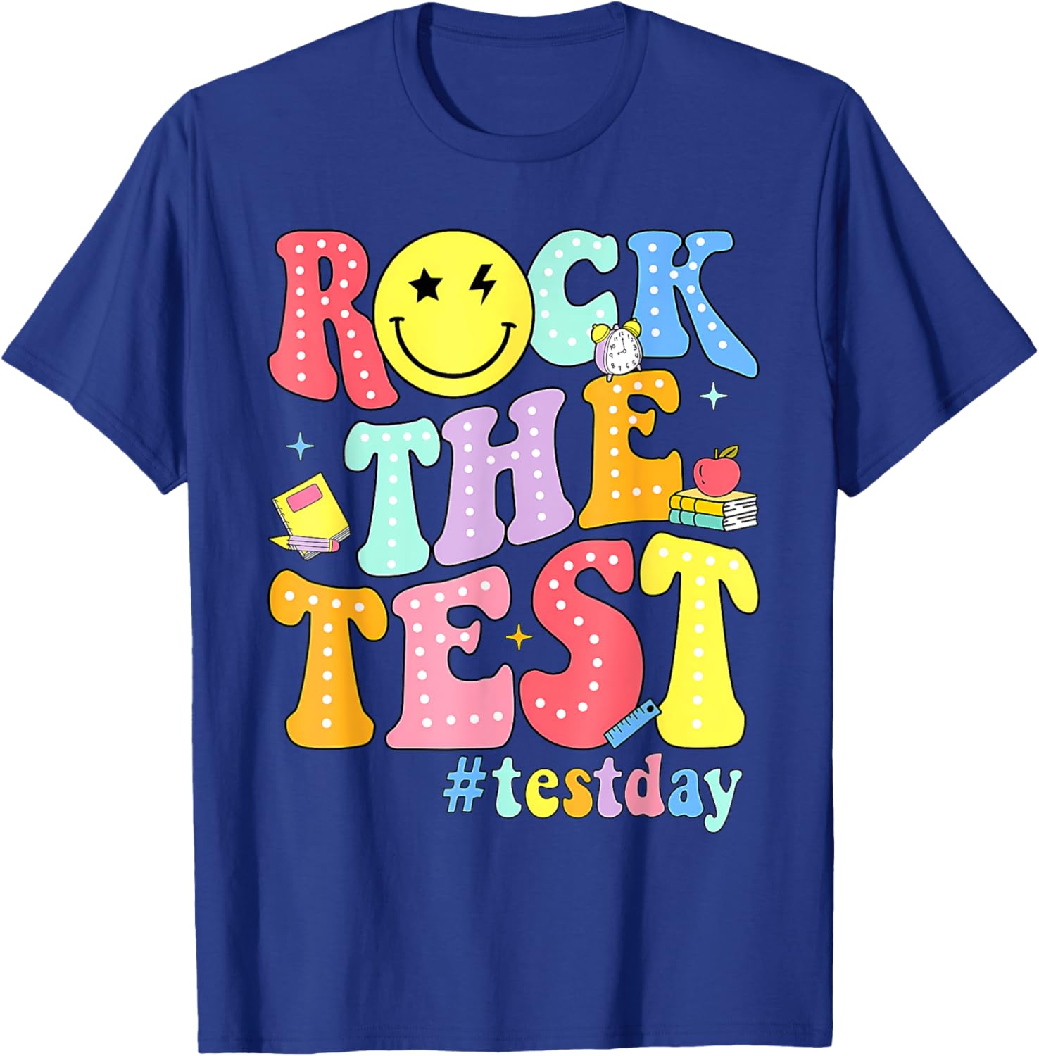 Rock The Test Testing Day Retro Motivational Teacher Student T-Shirt