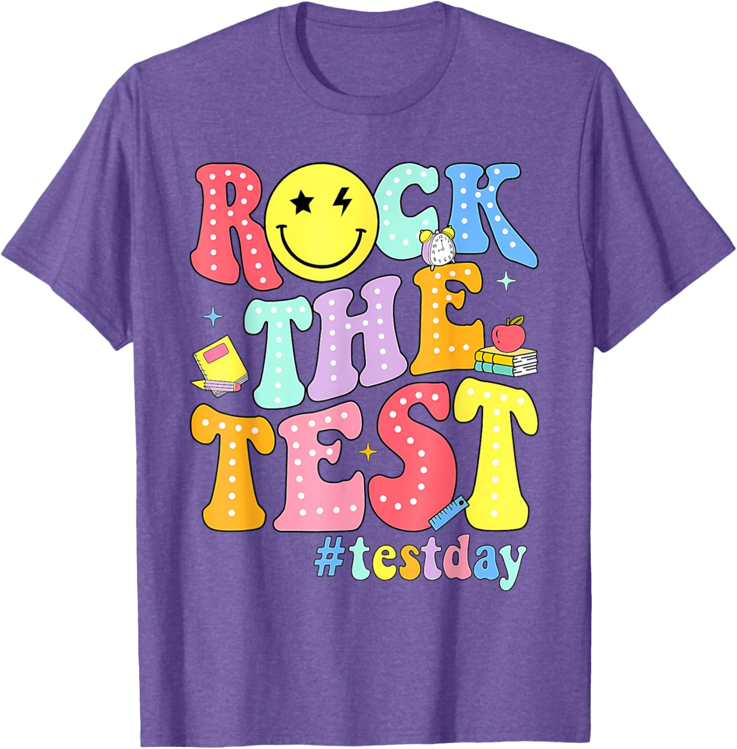 Rock The Test Testing Day Retro Motivational Teacher Student T-Shirt