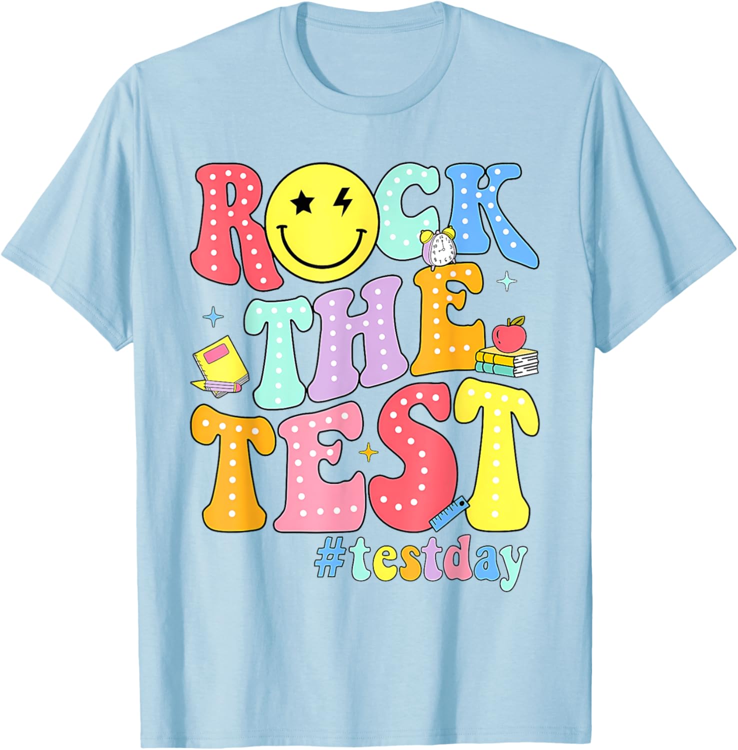 Rock The Test Testing Day Retro Motivational Teacher Student T-Shirt