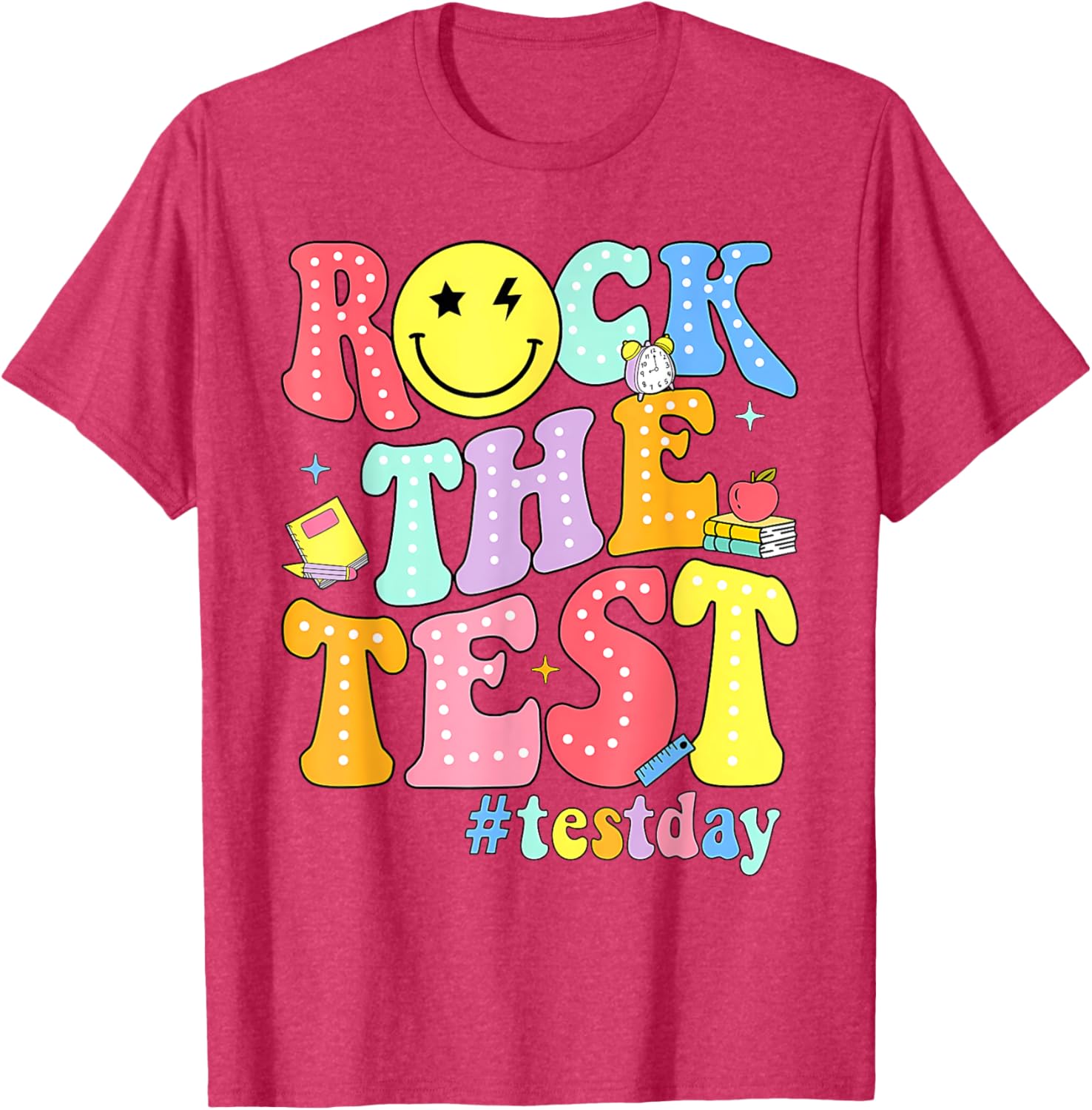 Rock The Test Testing Day Retro Motivational Teacher Student T-Shirt