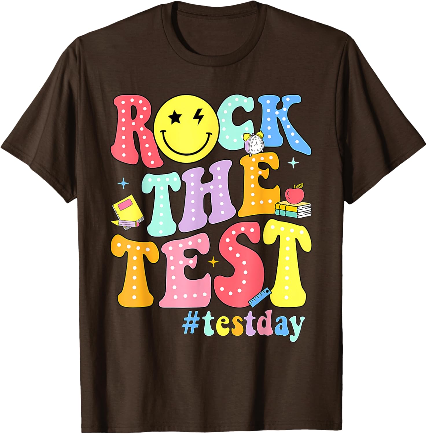 Rock The Test Testing Day Retro Motivational Teacher Student T-Shirt