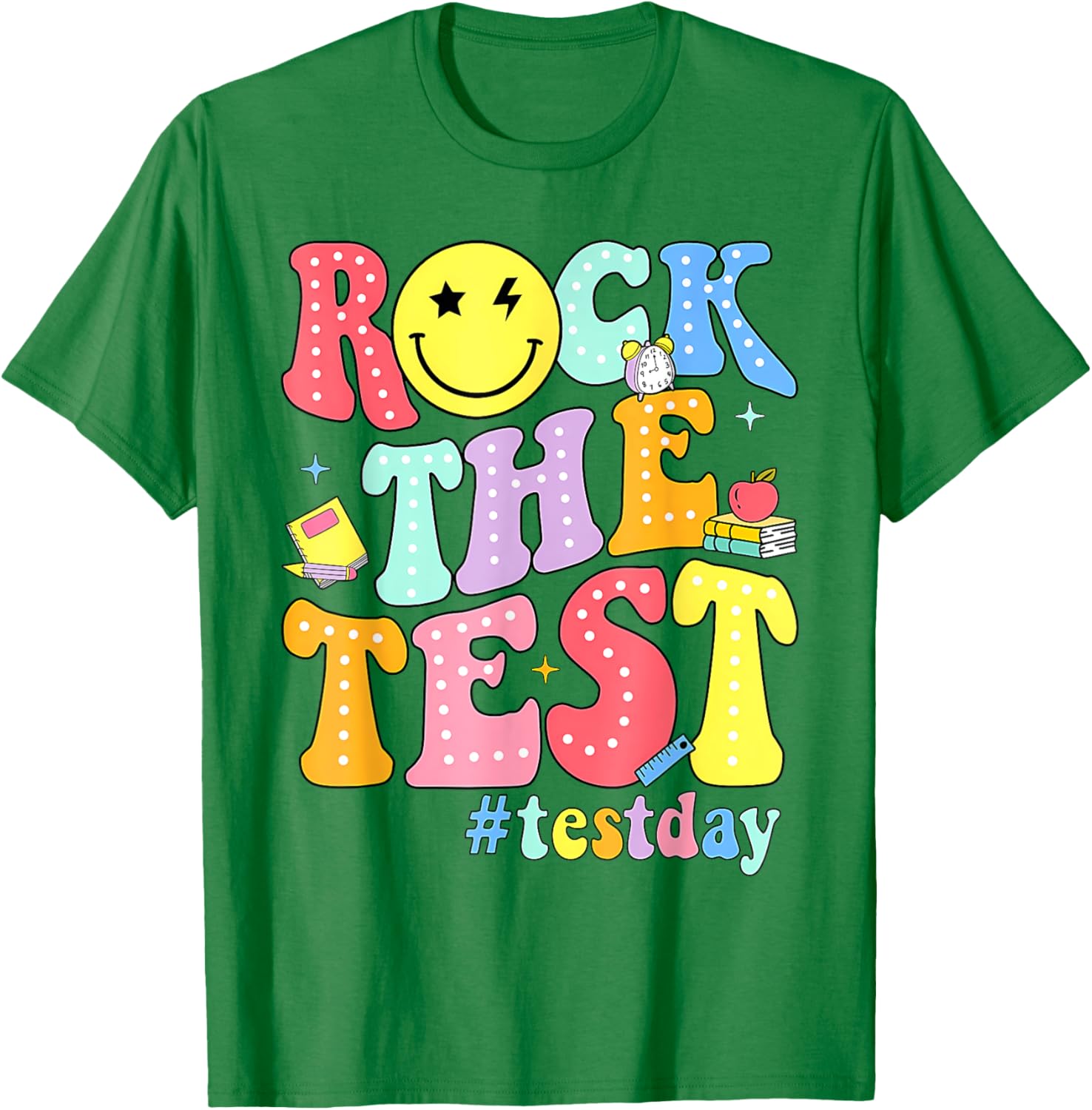 Rock The Test Testing Day Retro Motivational Teacher Student T-Shirt