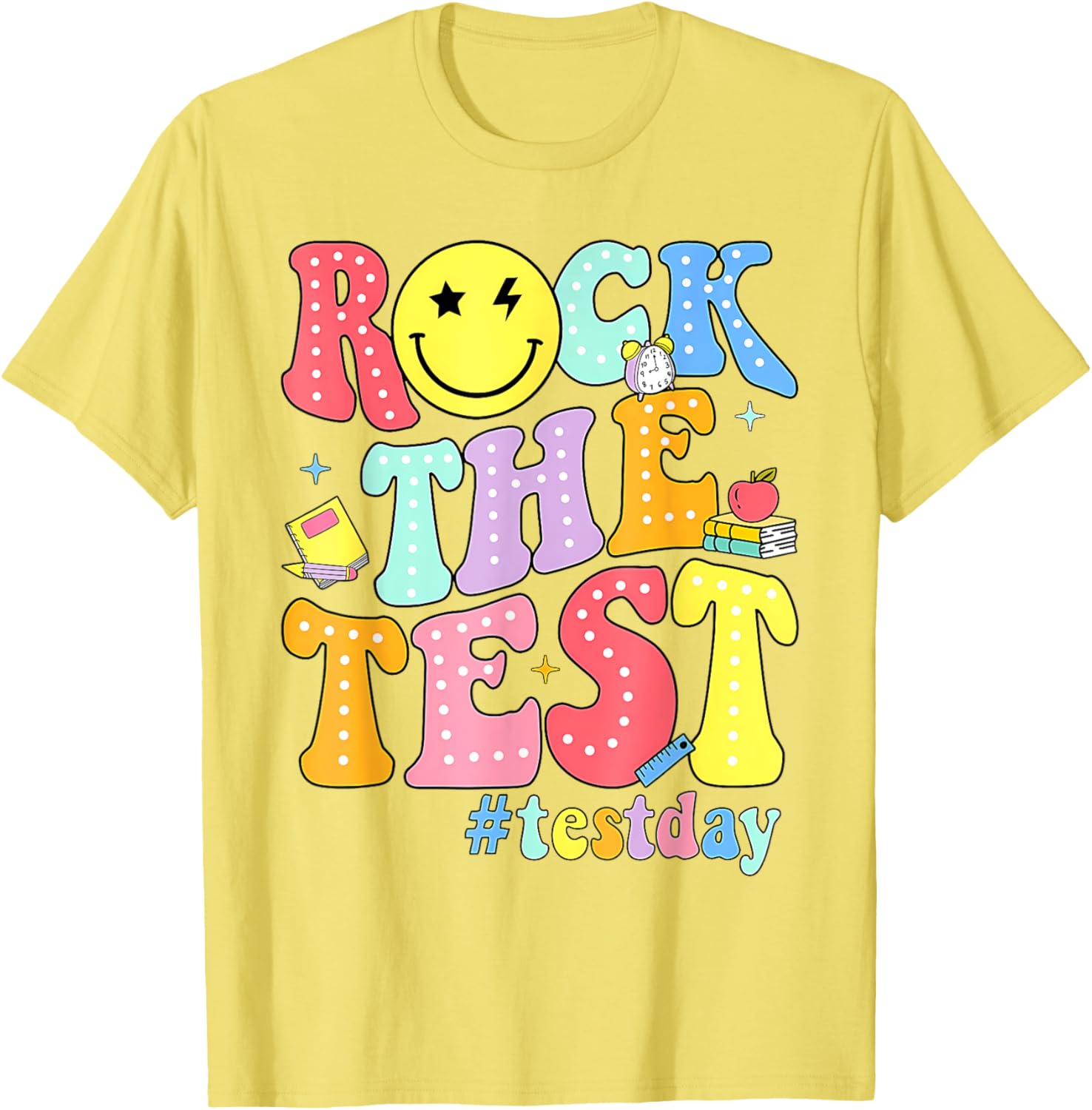 Rock The Test Testing Day Retro Motivational Teacher Student T-Shirt