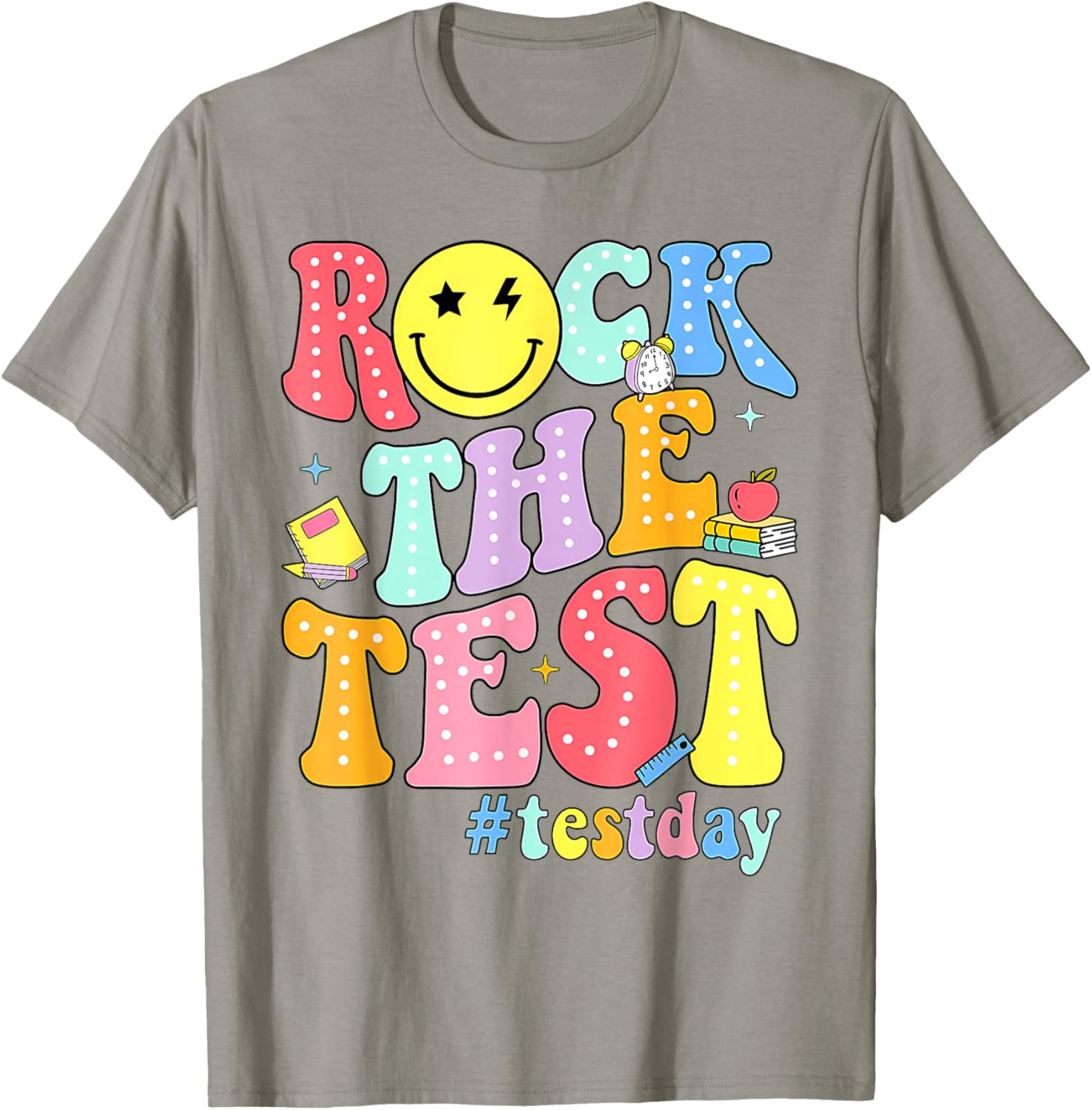 Rock The Test Testing Day Retro Motivational Teacher Student T-Shirt