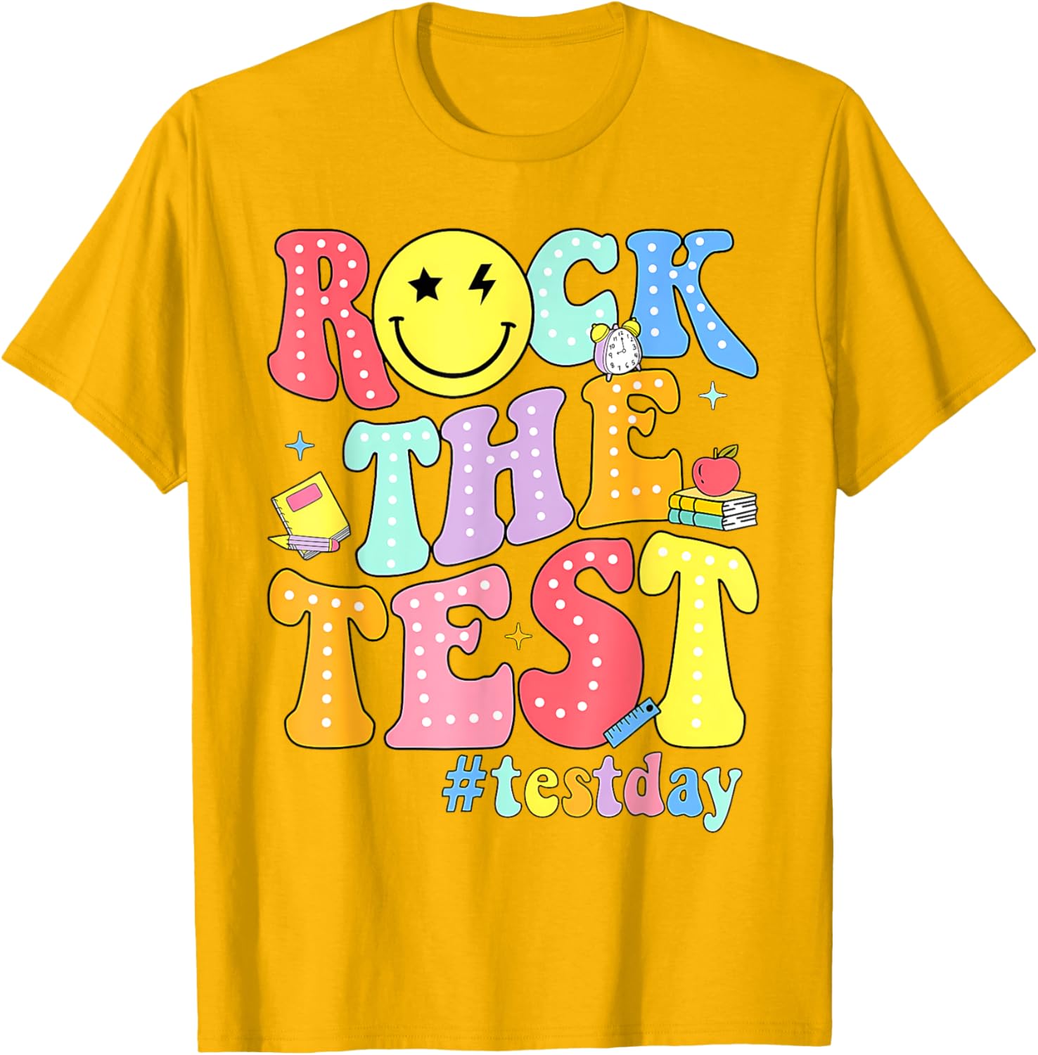 Rock The Test Testing Day Retro Motivational Teacher Student T-Shirt