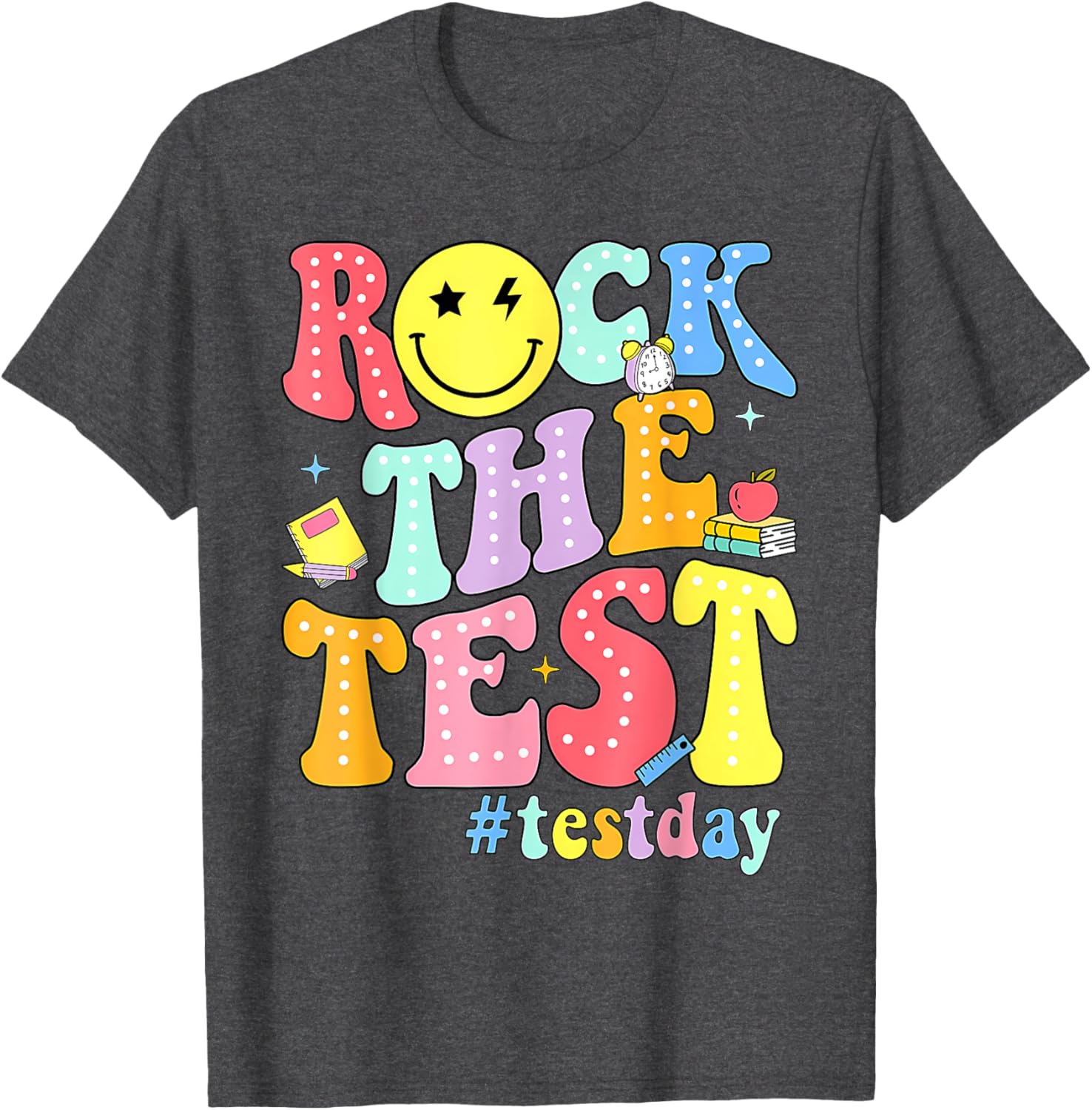 Rock The Test Testing Day Retro Motivational Teacher Student T-Shirt