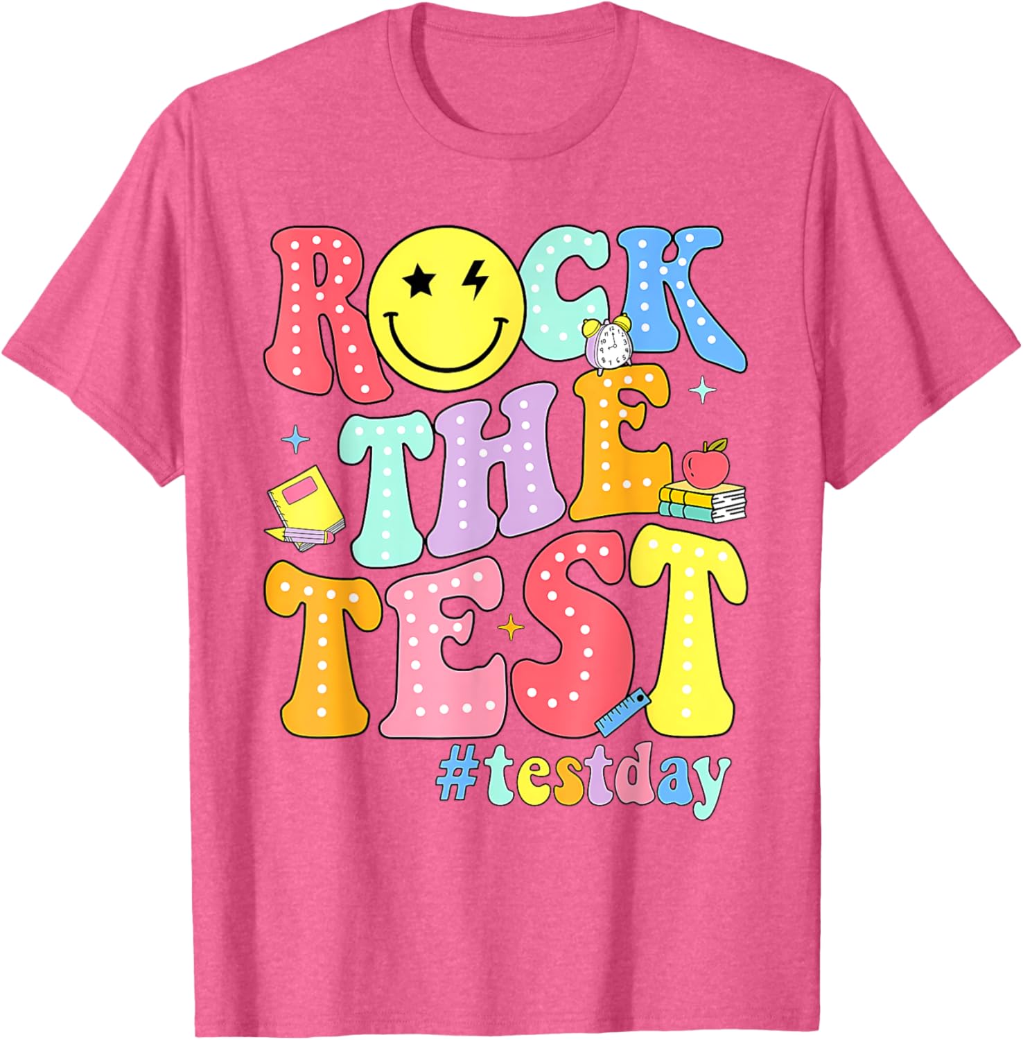 Rock The Test Testing Day Retro Motivational Teacher Student T-Shirt