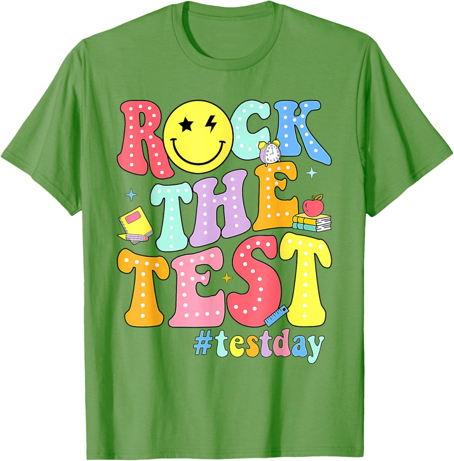 Rock The Test Testing Day Retro Motivational Teacher Student T-Shirt