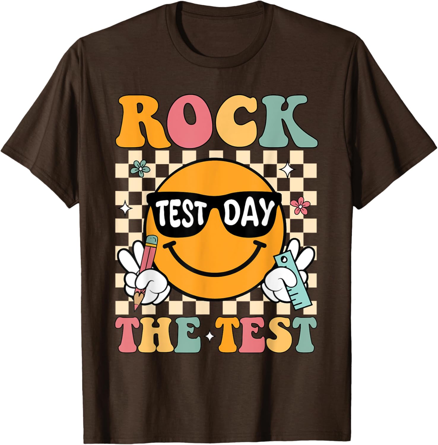 Rock The Test Testing Day Retro Motivational Teacher Student T-Shirt