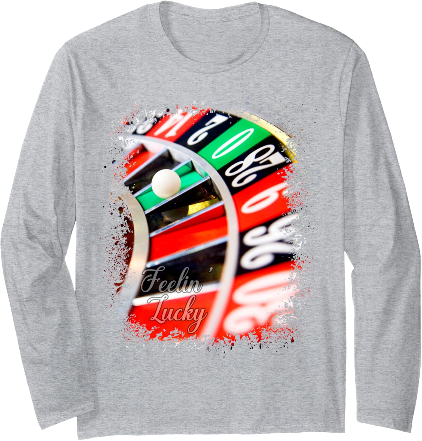 Roulette Wheel Photo Splatter Art Tee Long Sleeve T-Shirt