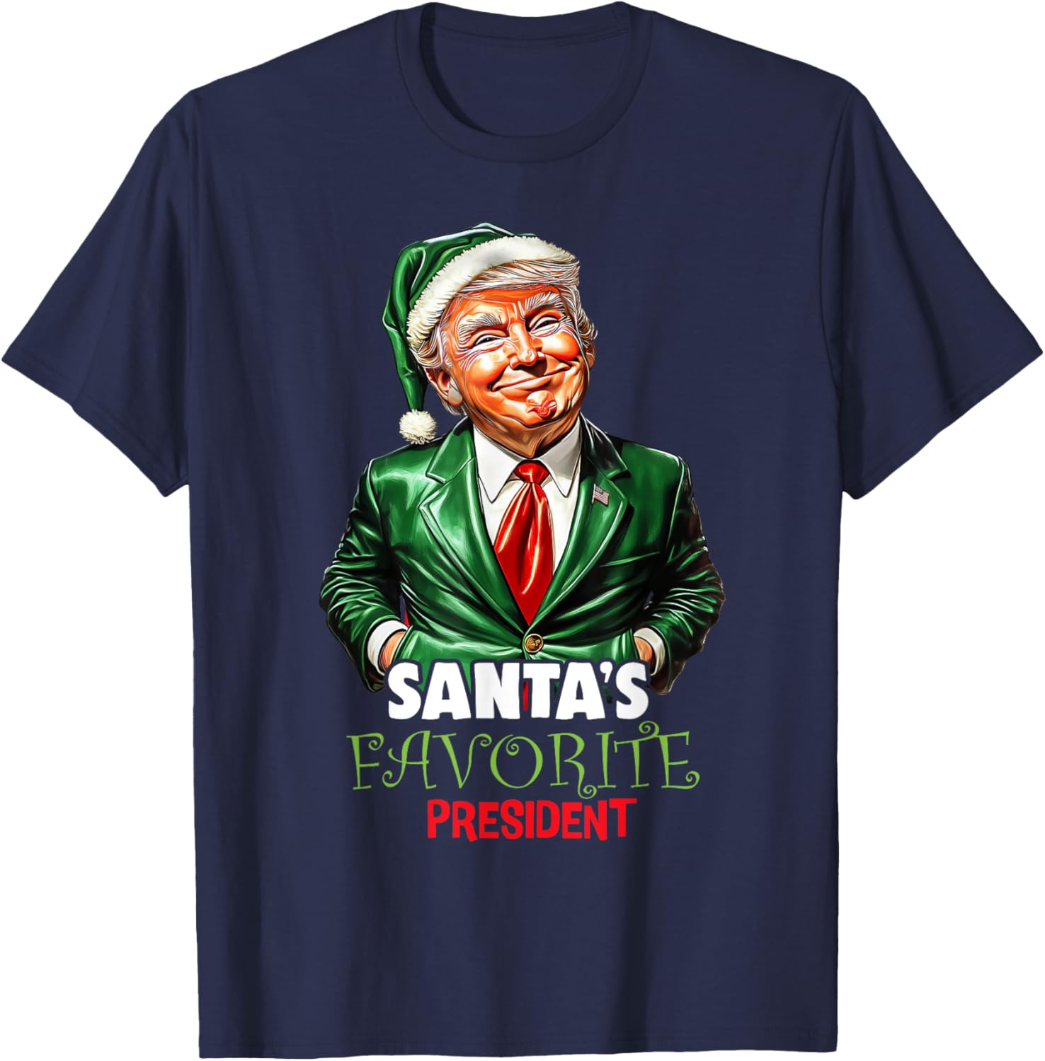 Santa's Favorite President Funny Trump Christmas Xmas Pajama T-Shirt