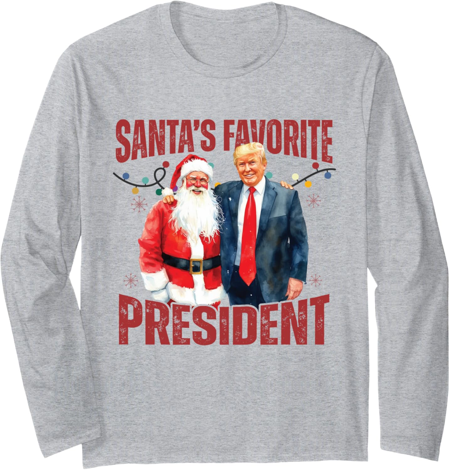 Santa's Favorite President Trump Christmas Santa Hat Long Sleeve T-Shirt