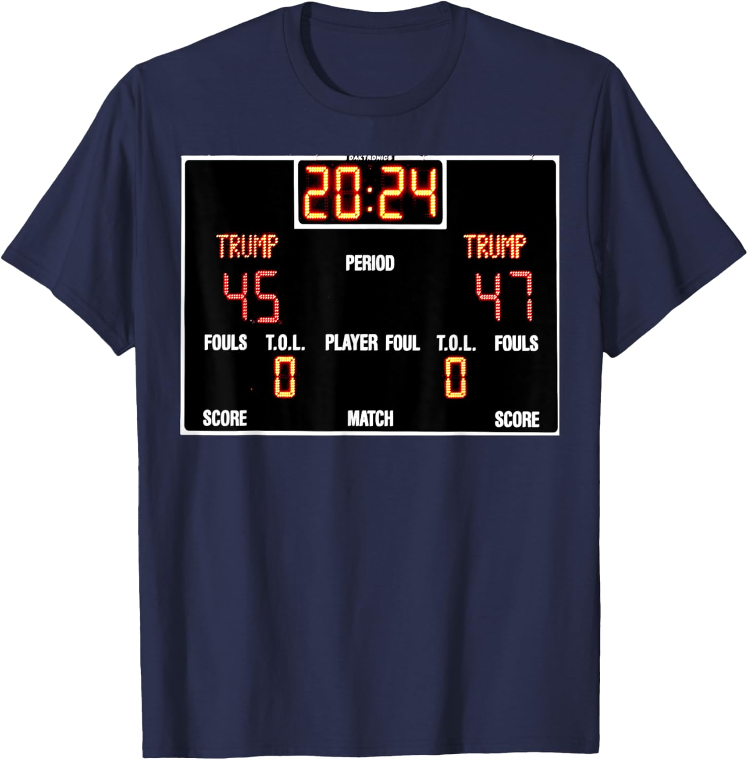 Scoreboard Trump Win Trump 45 47 T-Shirt