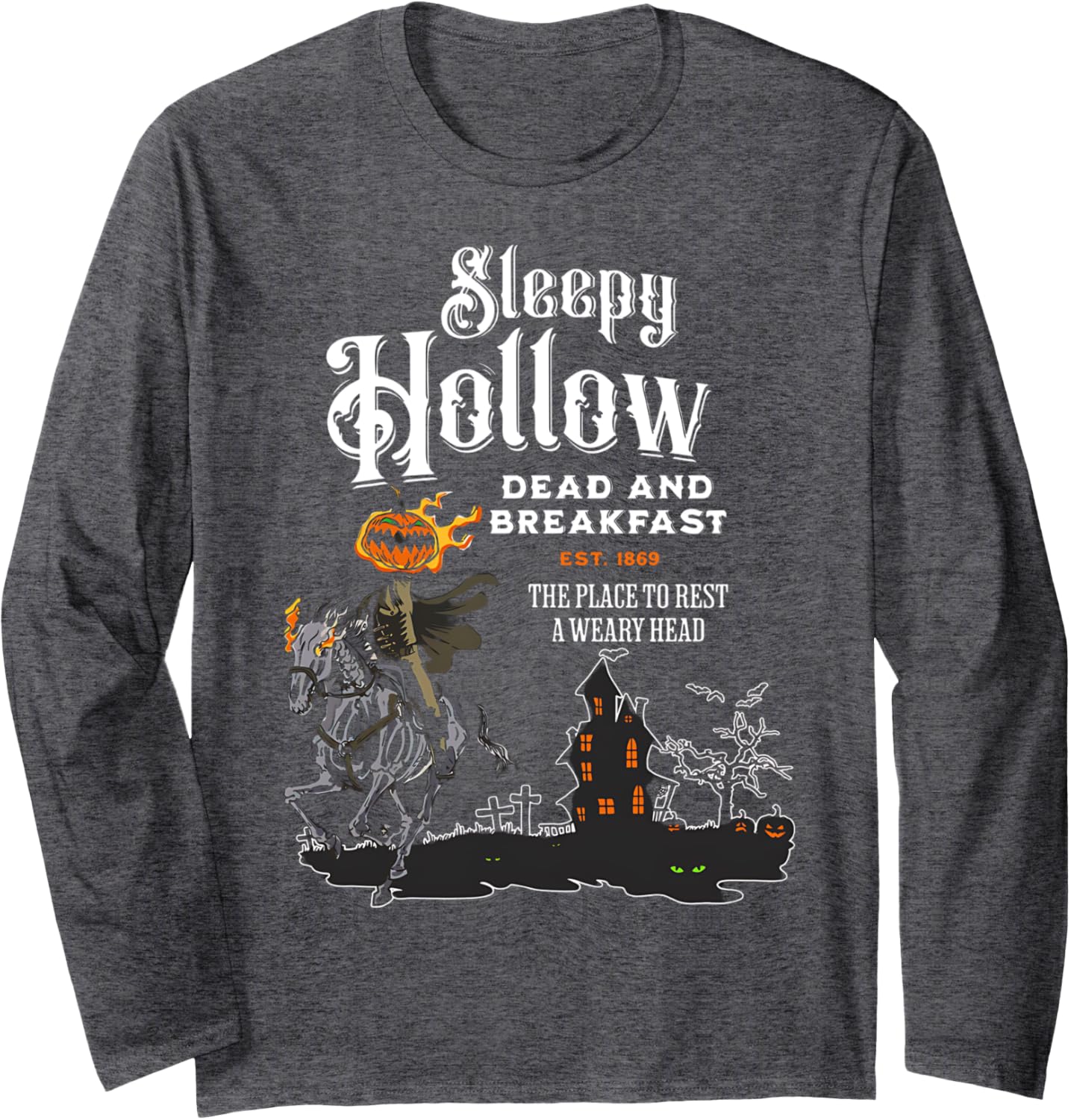 Sleepy Hollow Dead And Breakfast Cowboy Halloween Long Sleeve T-Shirt