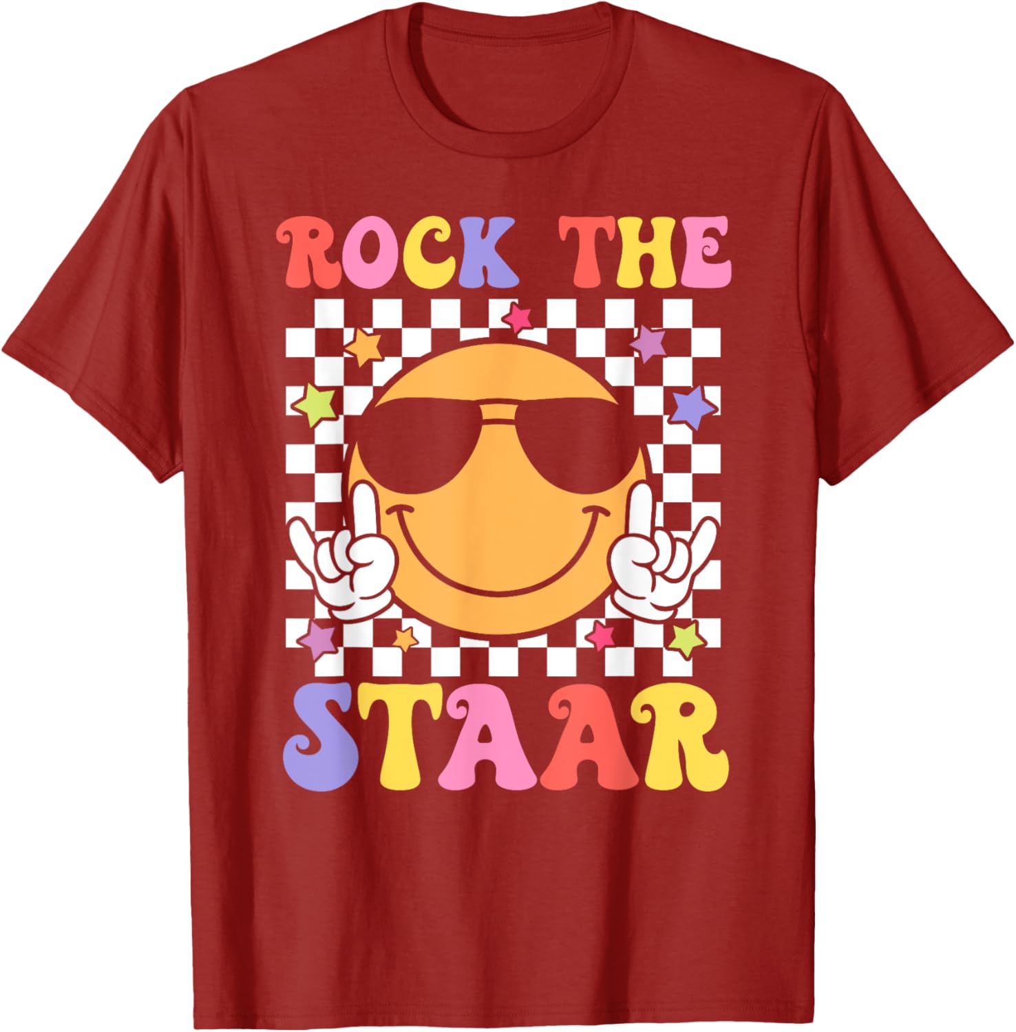 Smile Face Groovy Teacher T-Shirt