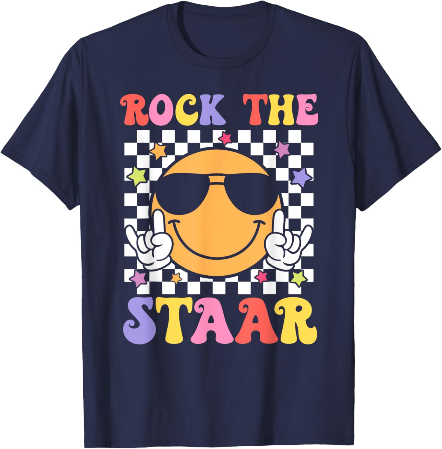 Smile Face Groovy Teacher T-Shirt