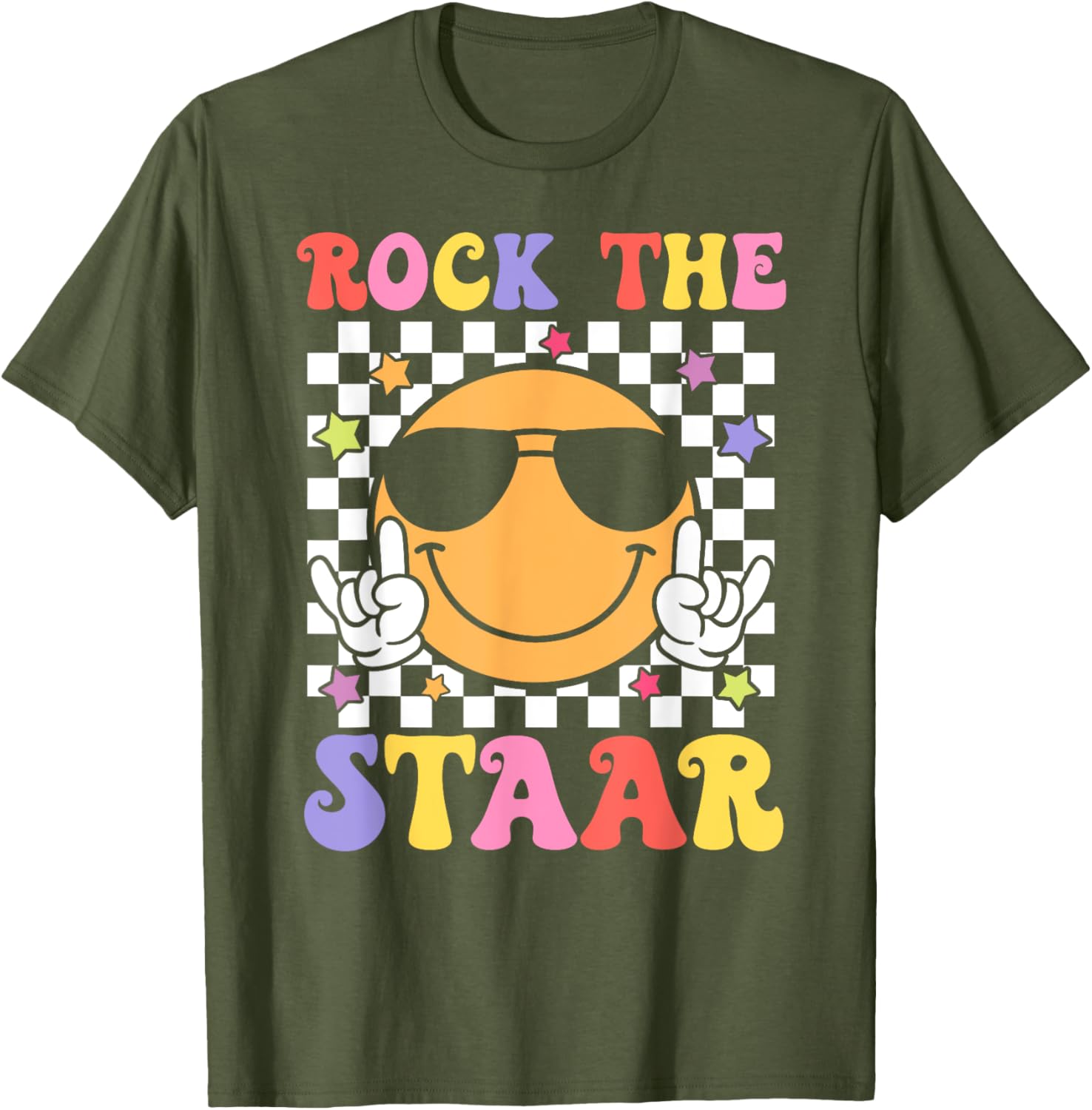Smile Face Groovy Teacher T-Shirt