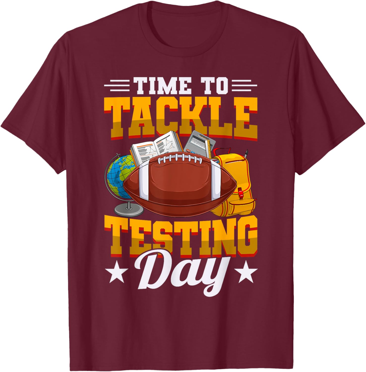 Test Day Football Tackle Testing Day Sports Teacher T-Shirt