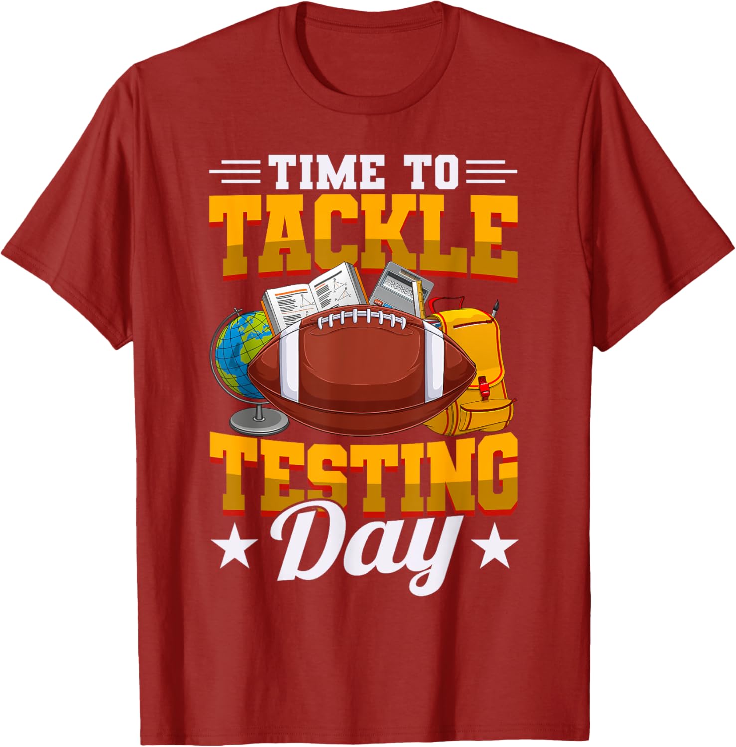 Test Day Football Tackle Testing Day Sports Teacher T-Shirt
