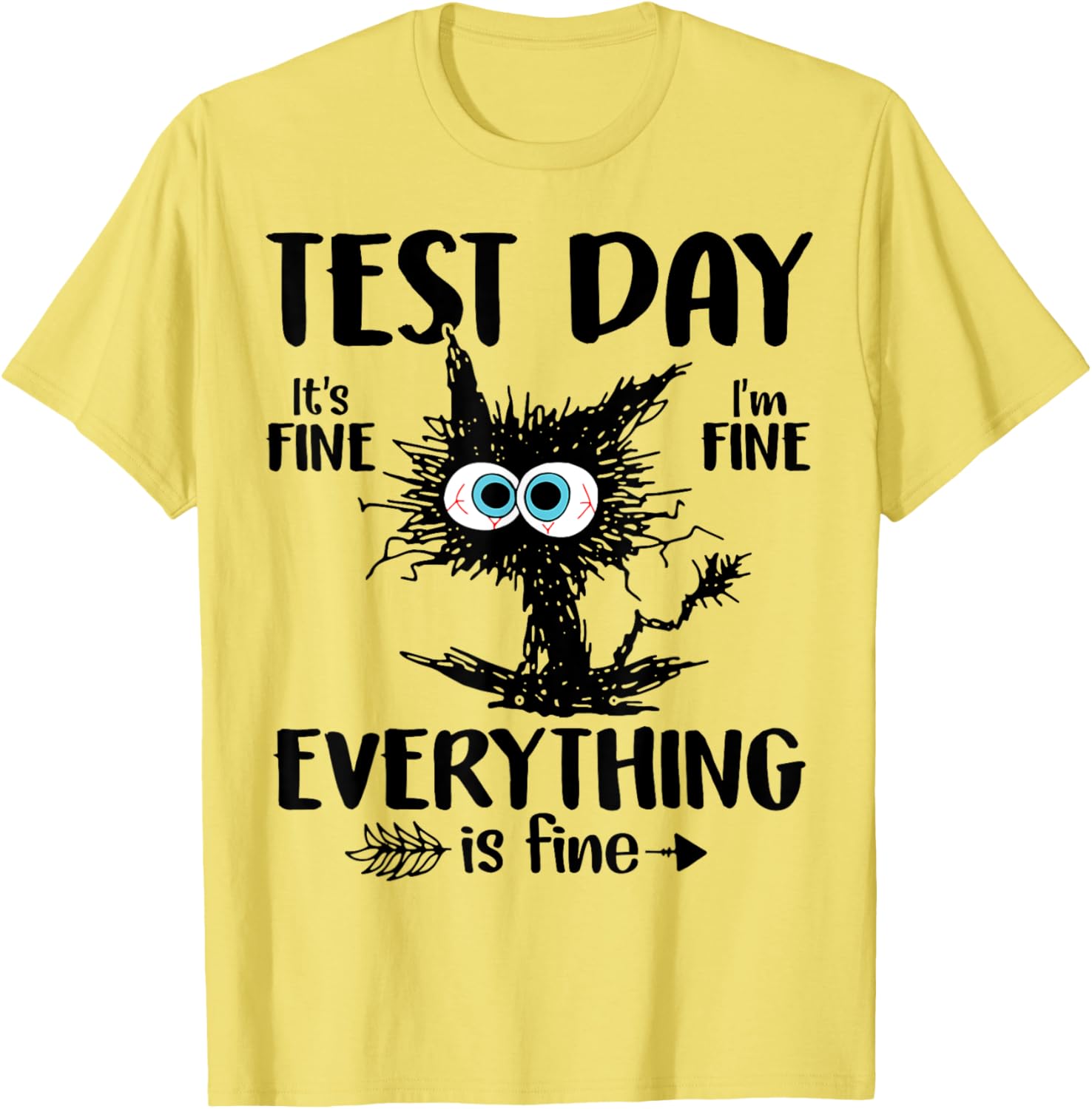 Test Day Funny Stressed Cat Teacher Student Kids Testing Day T-Shirt