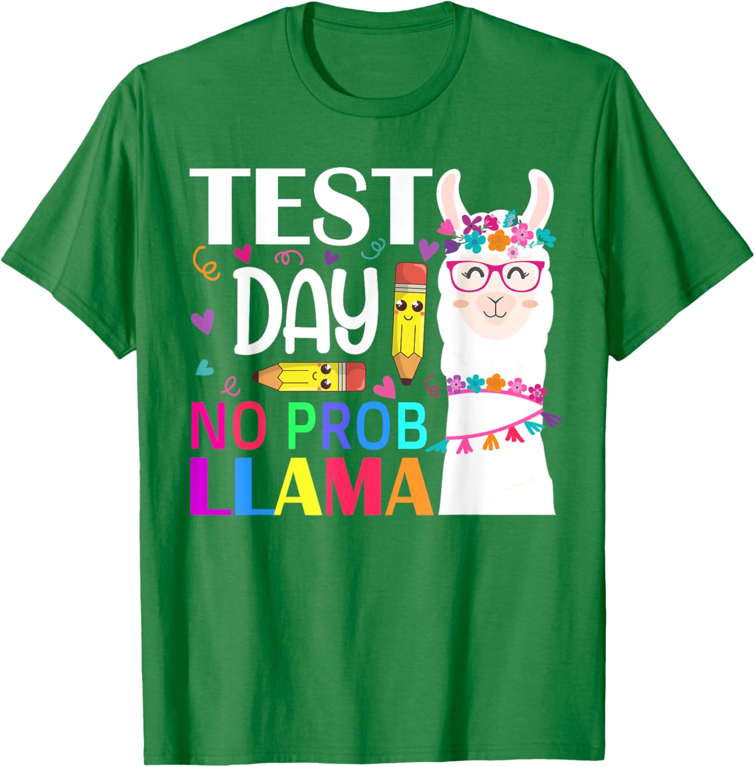 Test Day No Prob-llama Llama Teacher Testing Day T-Shirt