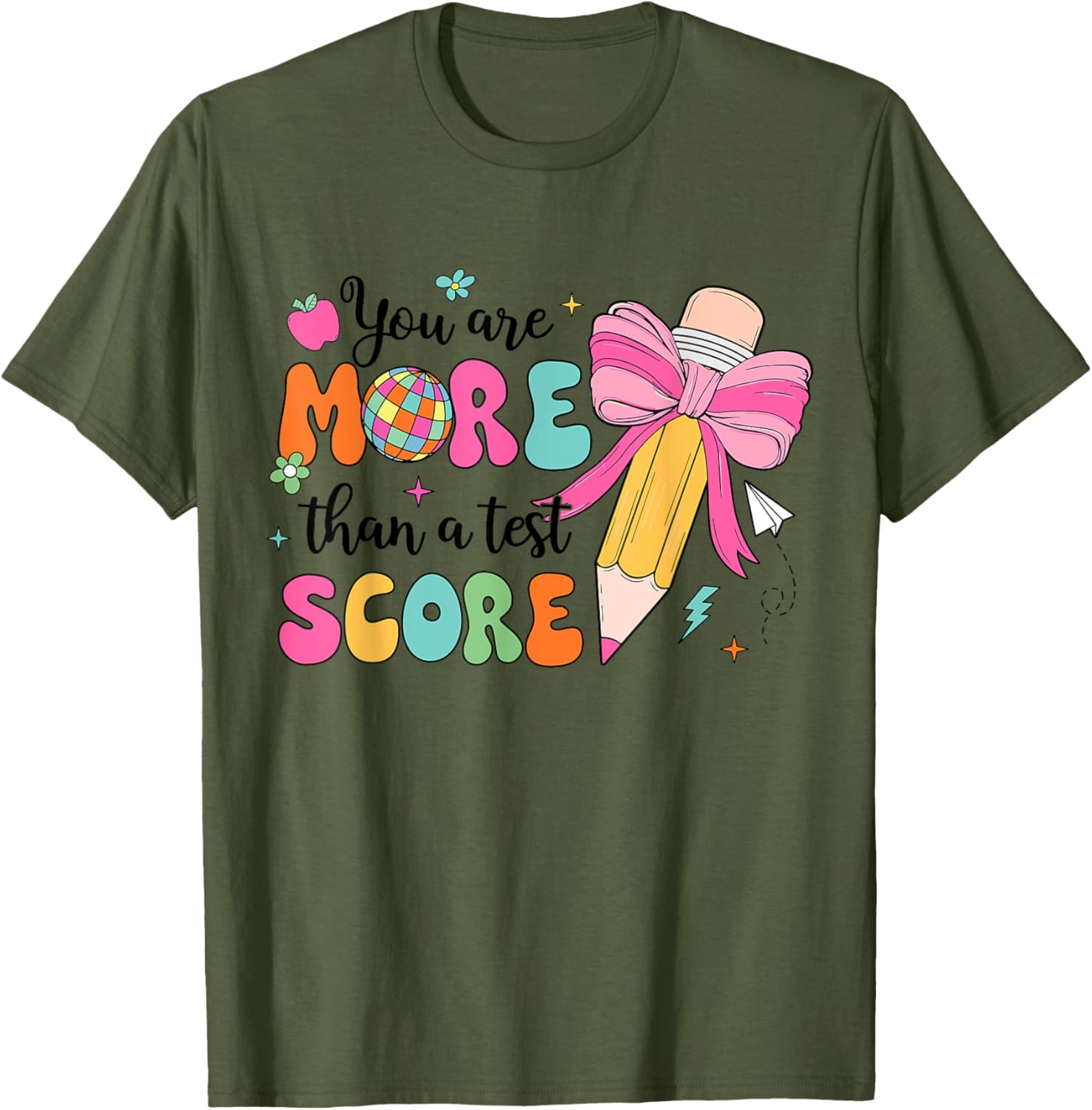 Test Day Pencil Coquette Bow You Are More Than A Test Score T-Shirt