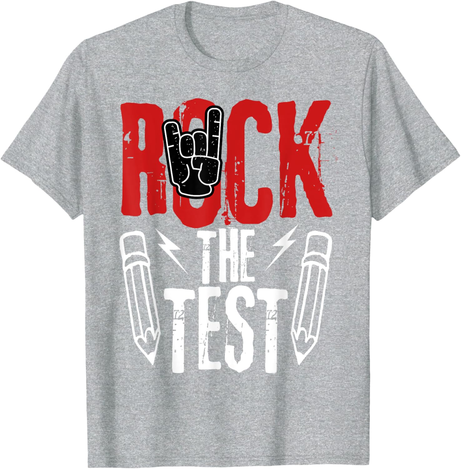 Test Day Rock The Funny Metal Teacher Student Testing Exam T-Shirt