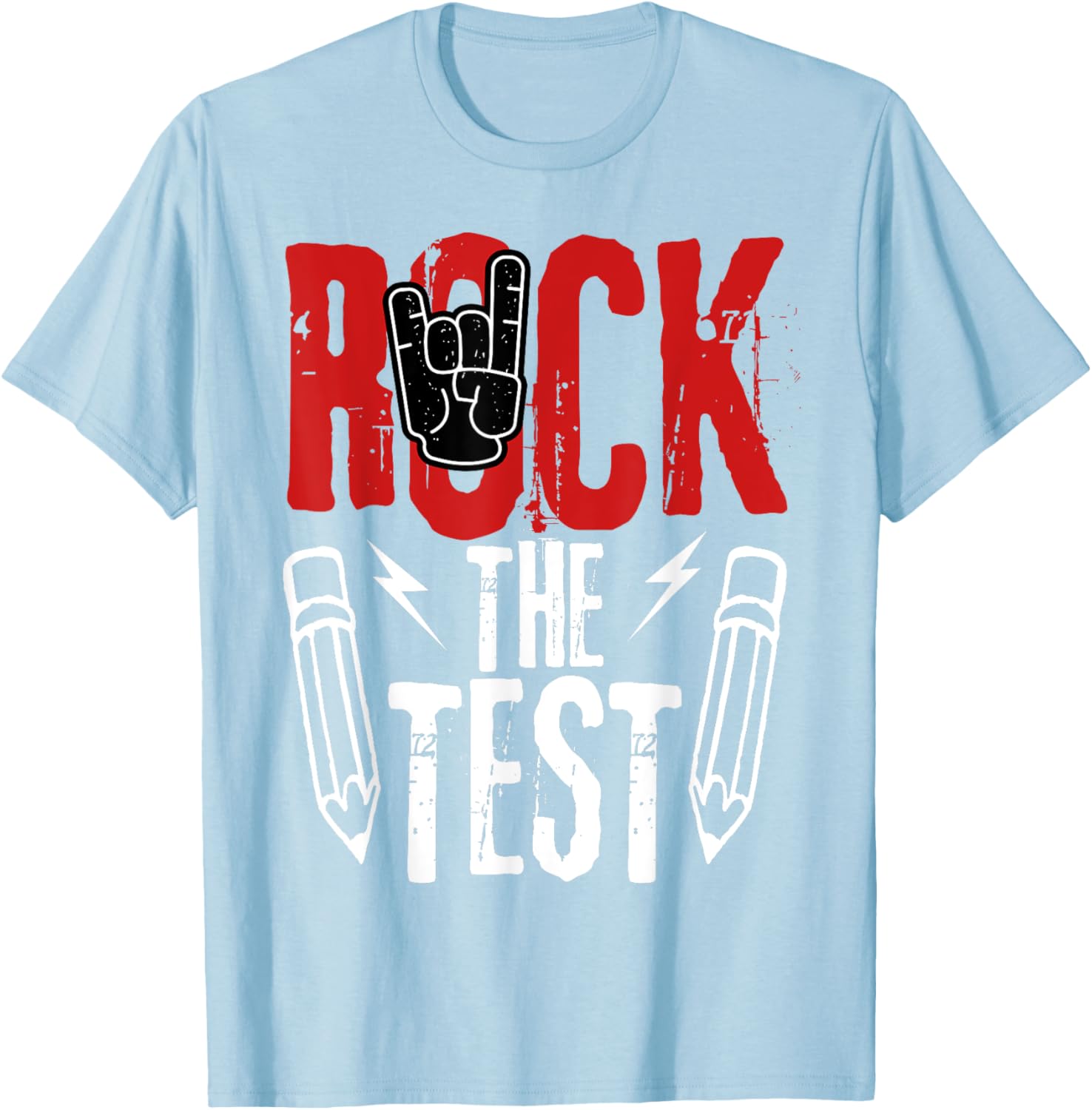 Test Day Rock The Funny Metal Teacher Student Testing Exam T-Shirt