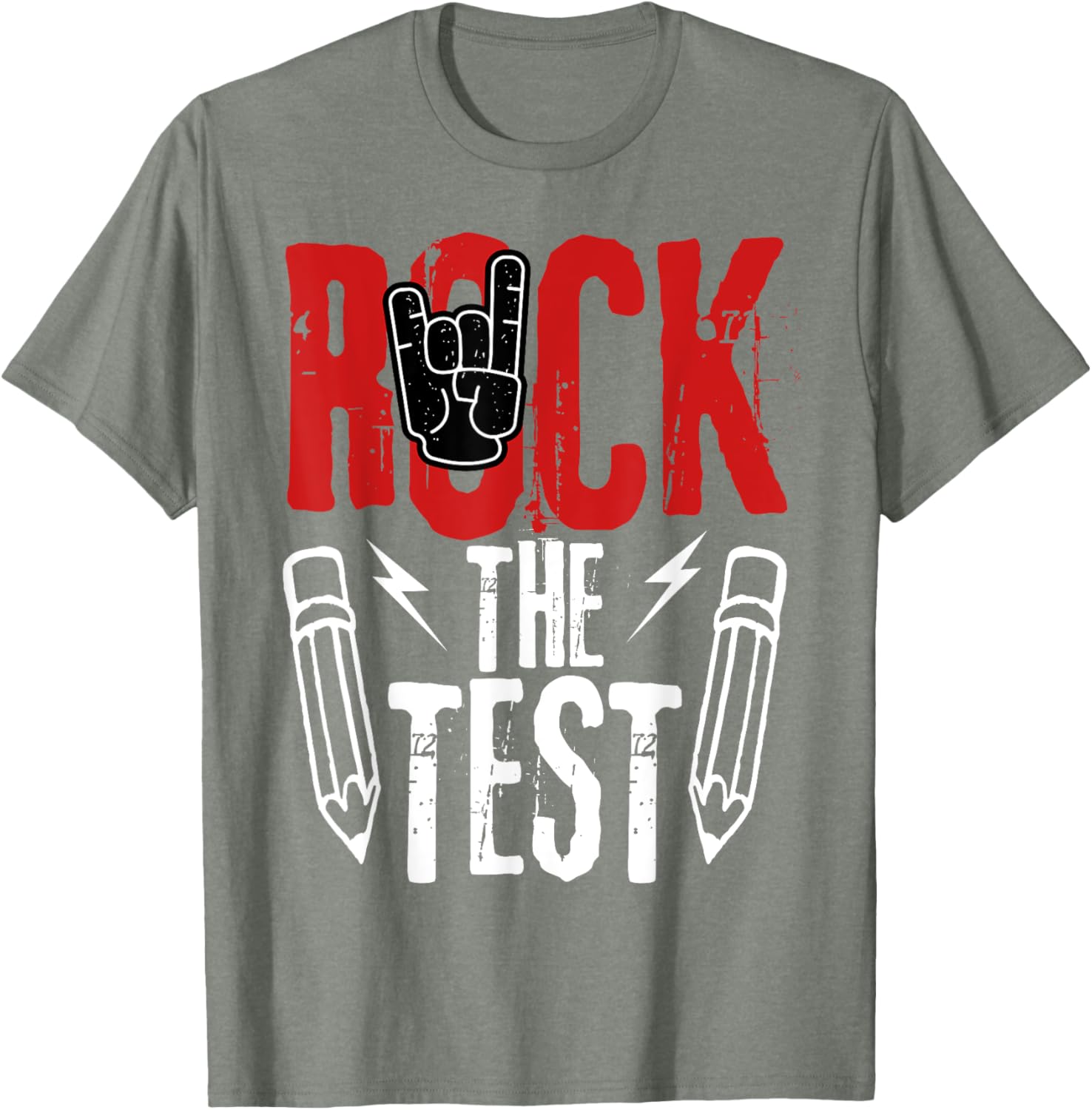 Test Day Rock The Funny Metal Teacher Student Testing Exam T-Shirt