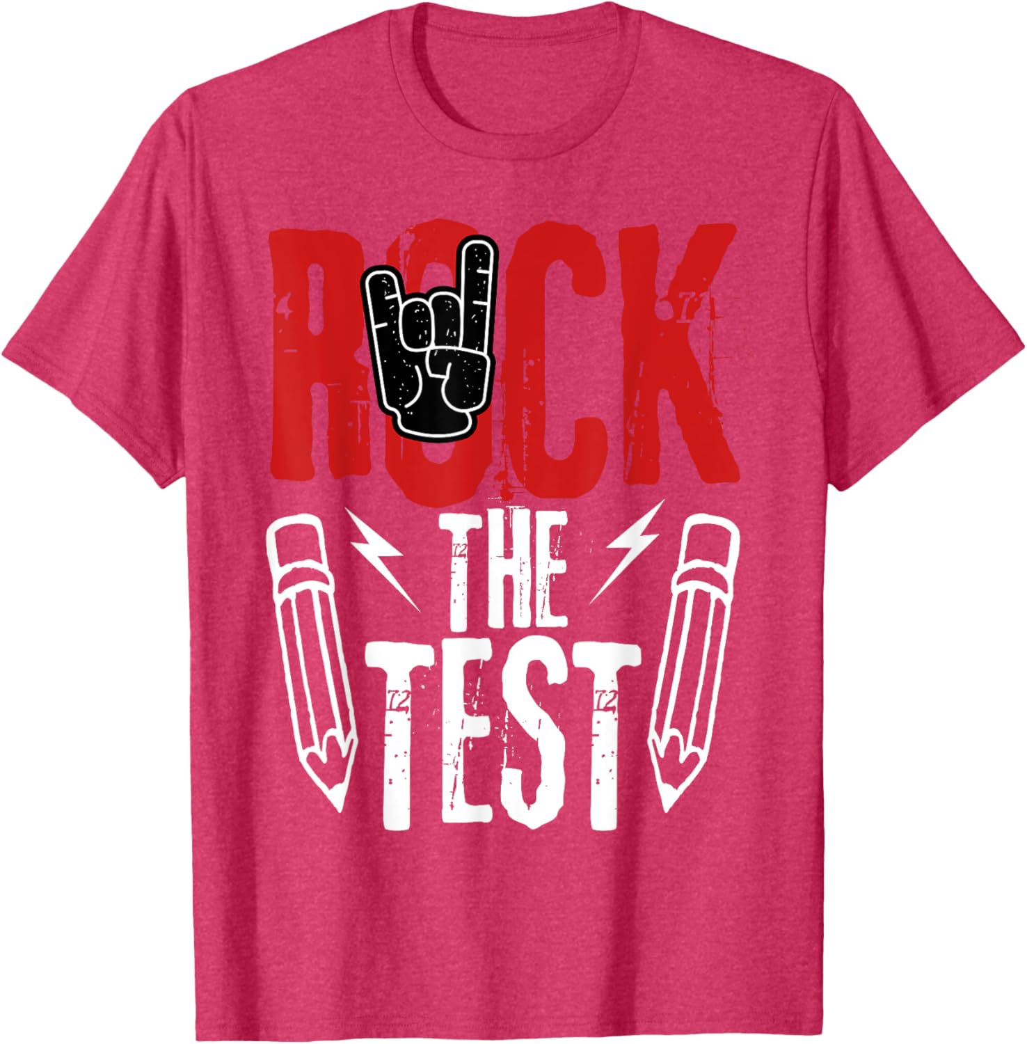Test Day Rock The Funny Metal Teacher Student Testing Exam T-Shirt