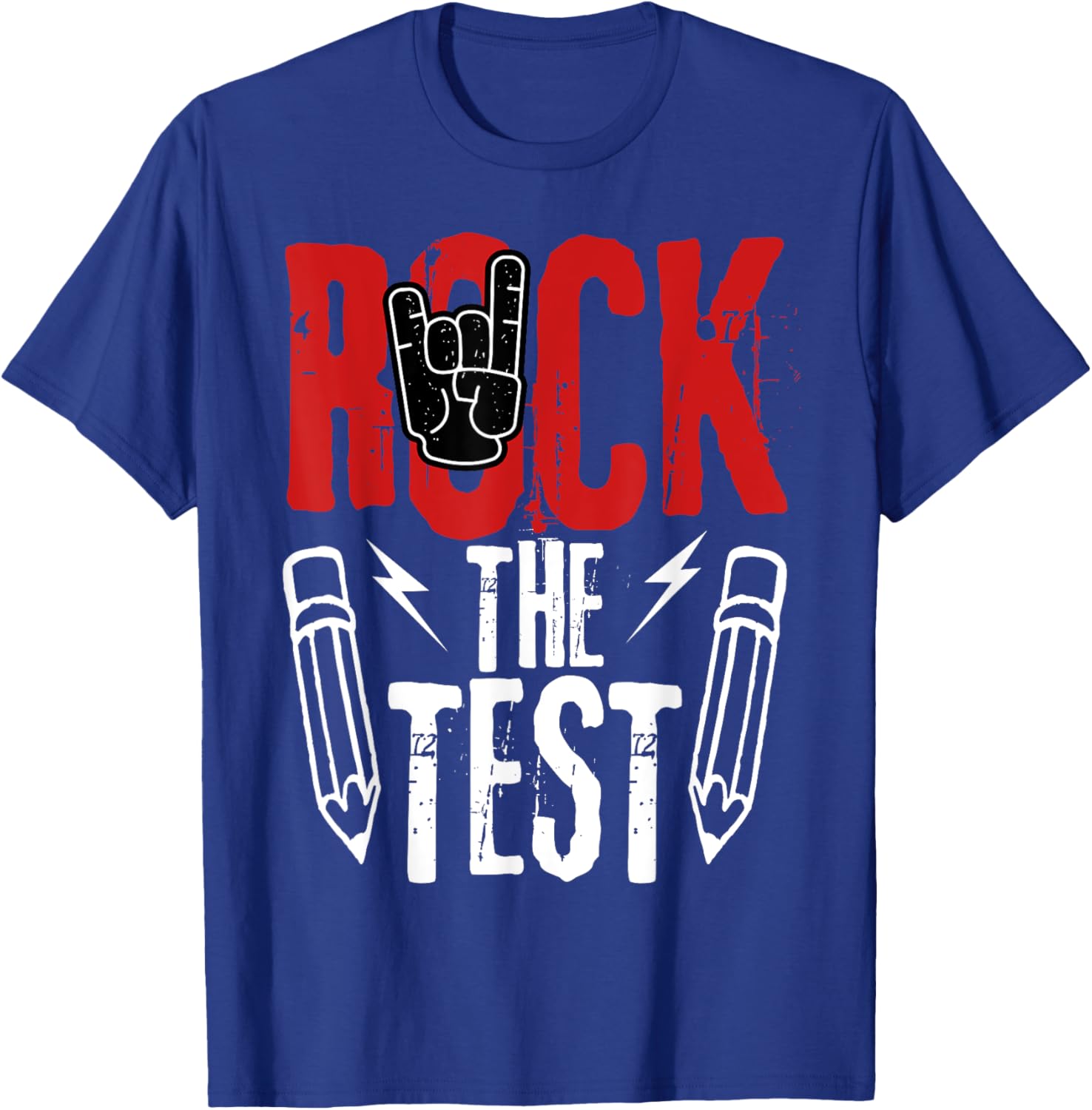 Test Day Rock The Funny Metal Teacher Student Testing Exam T-Shirt