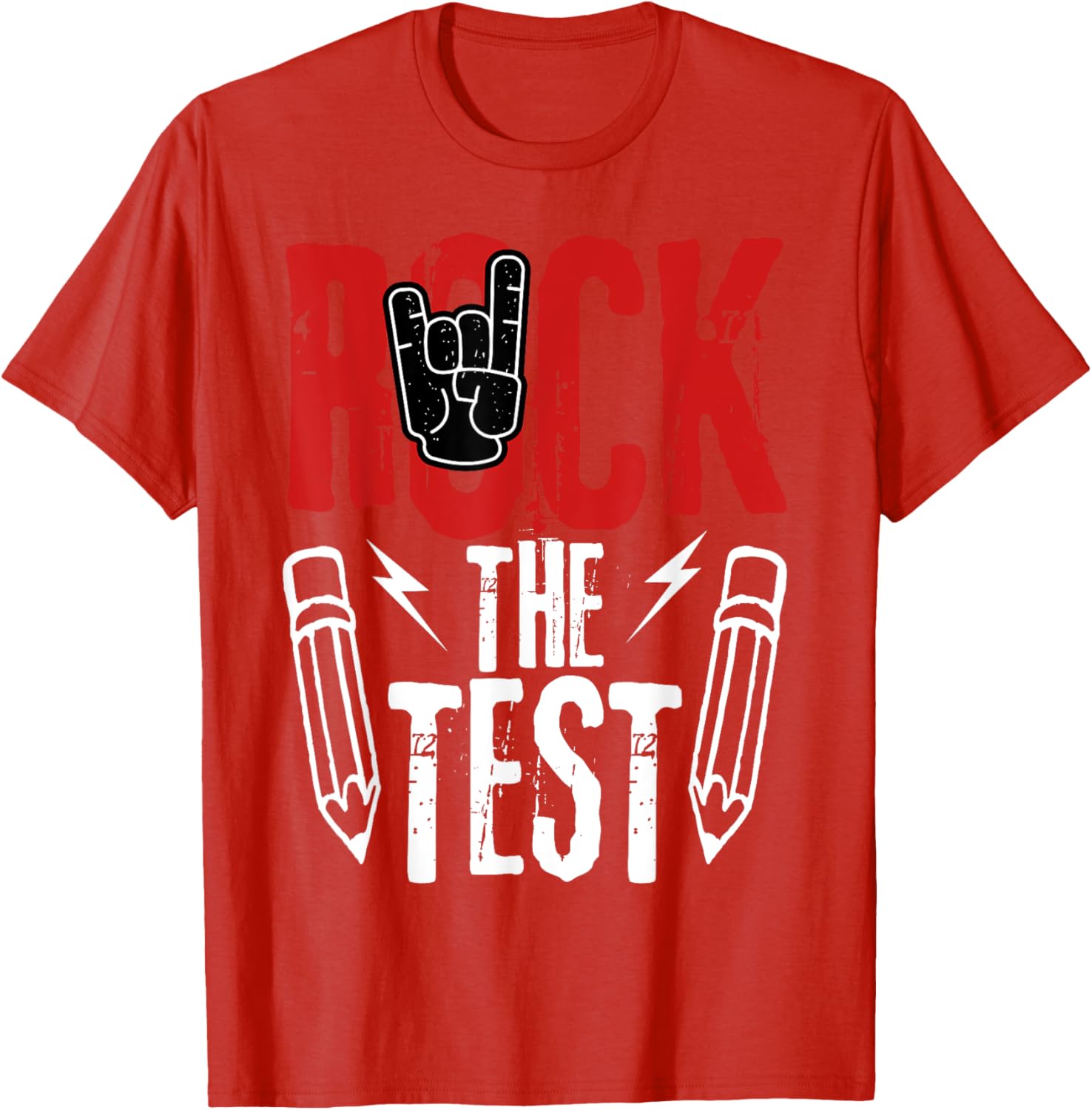 Test Day Rock The Funny Metal Teacher Student Testing Exam T-Shirt