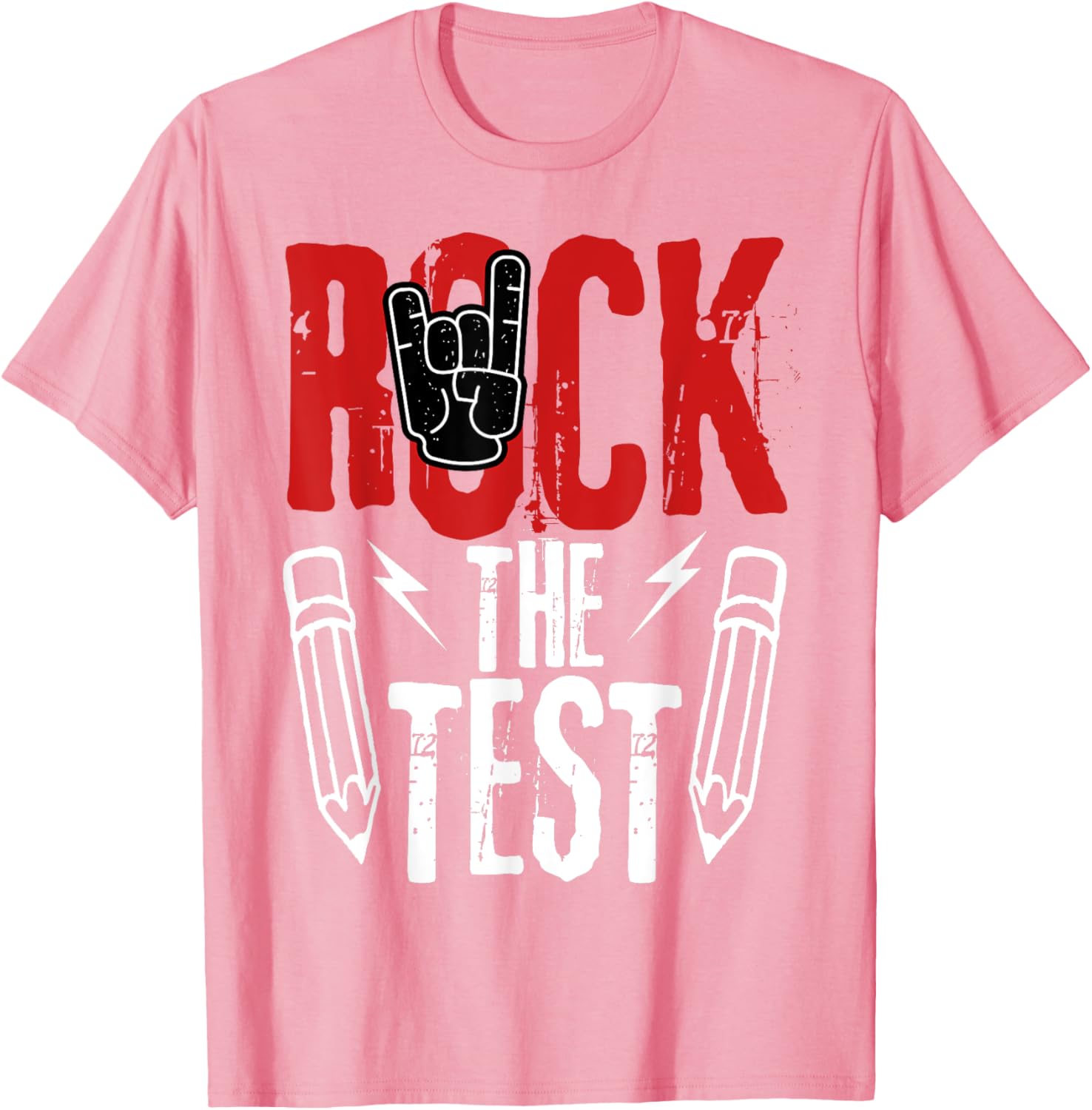 Test Day Rock The Funny Metal Teacher Student Testing Exam T-Shirt