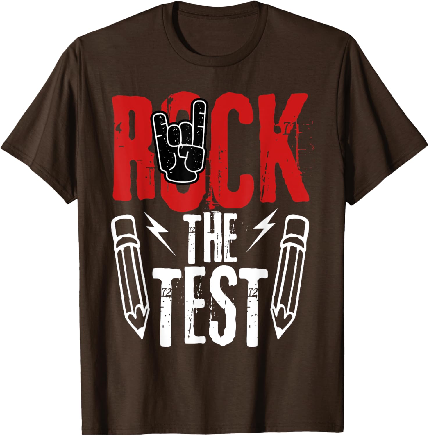 Test Day Rock The Funny Metal Teacher Student Testing Exam T-Shirt