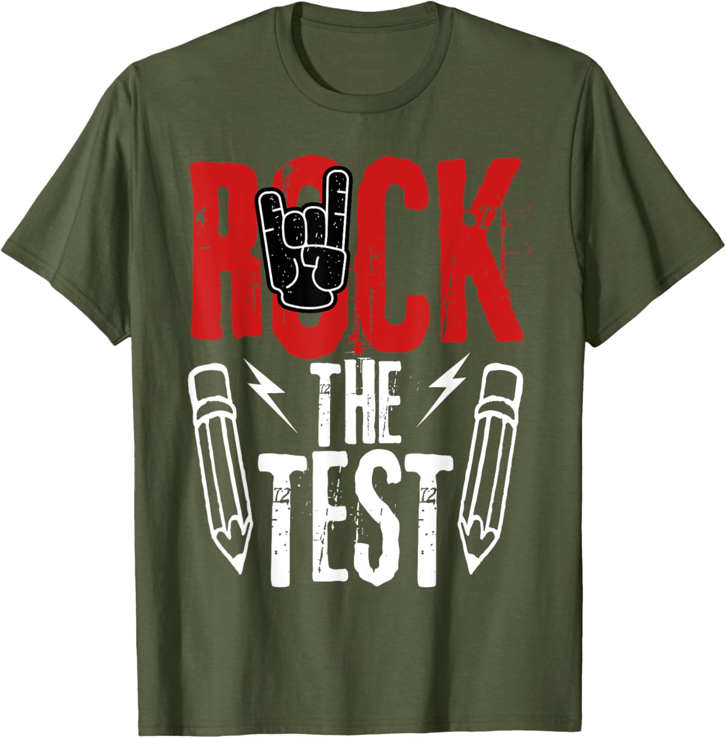 Test Day Rock The Funny Metal Teacher Student Testing Exam T-Shirt