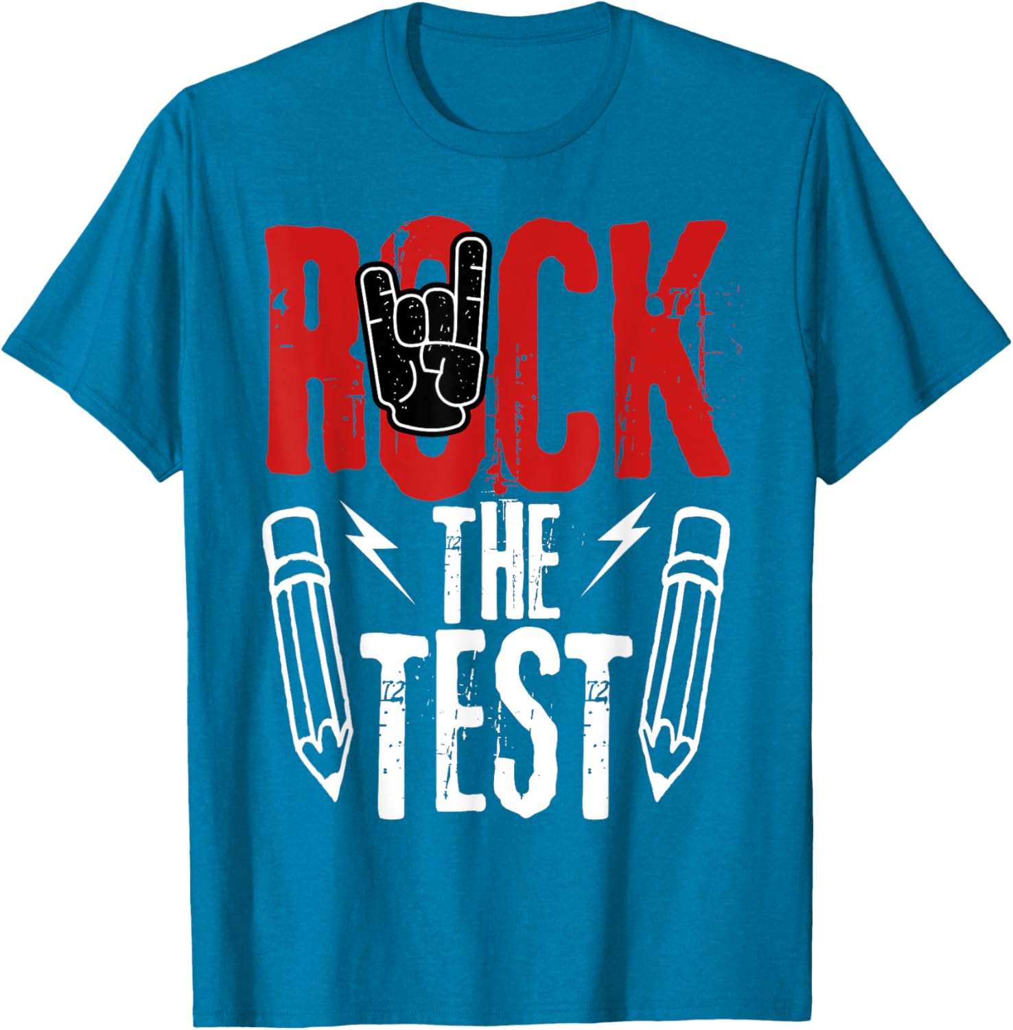 Test Day Rock The Funny Metal Teacher Student Testing Exam T-Shirt