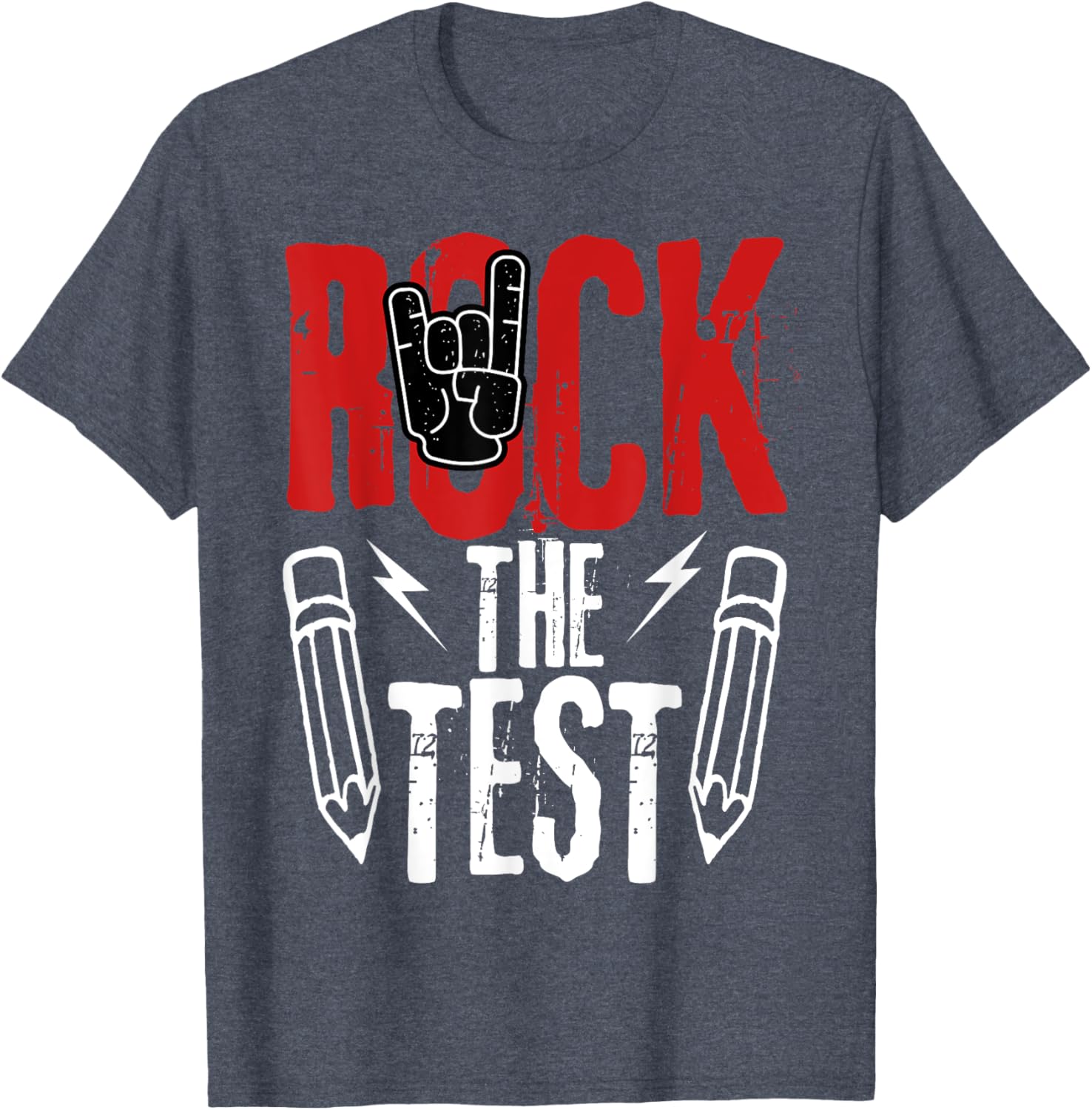 Test Day Rock The Funny Metal Teacher Student Testing Exam T-Shirt